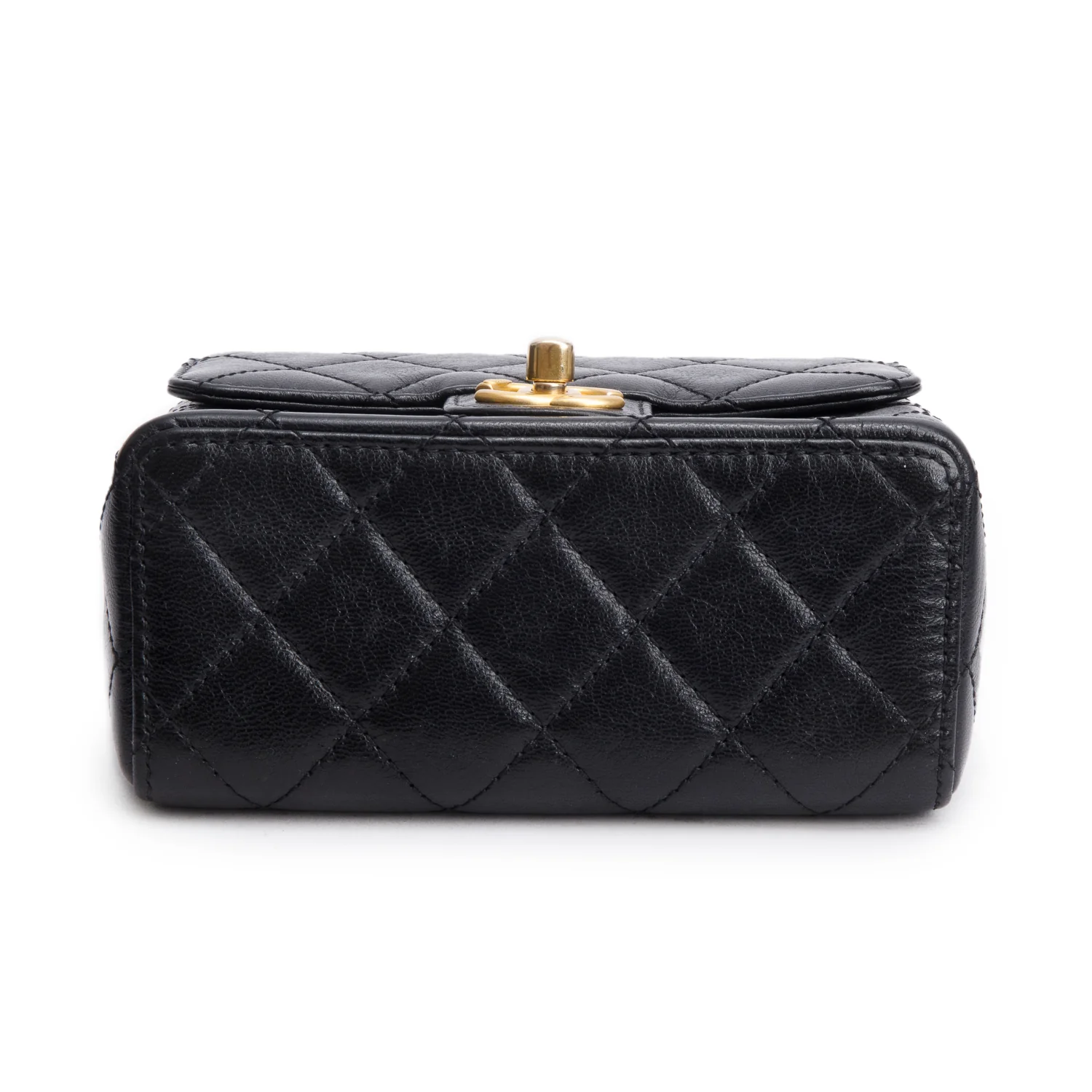 Chanel 2022 Black Goatskin Retro Classic Mini Square Flap Bag w/ Box & Receipt - Image 8