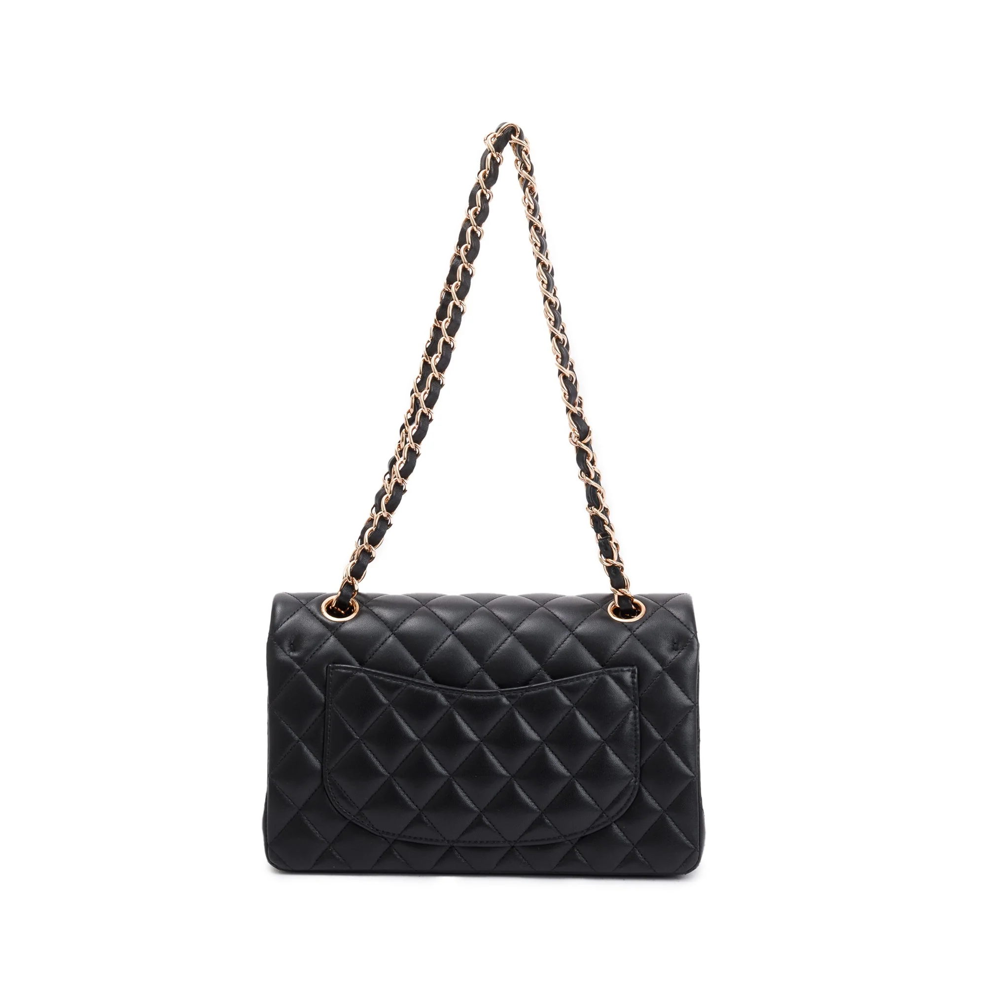 Chanel 2022 Black Lambskin Classic Small Double Flap Bag w/ Box - Image 6