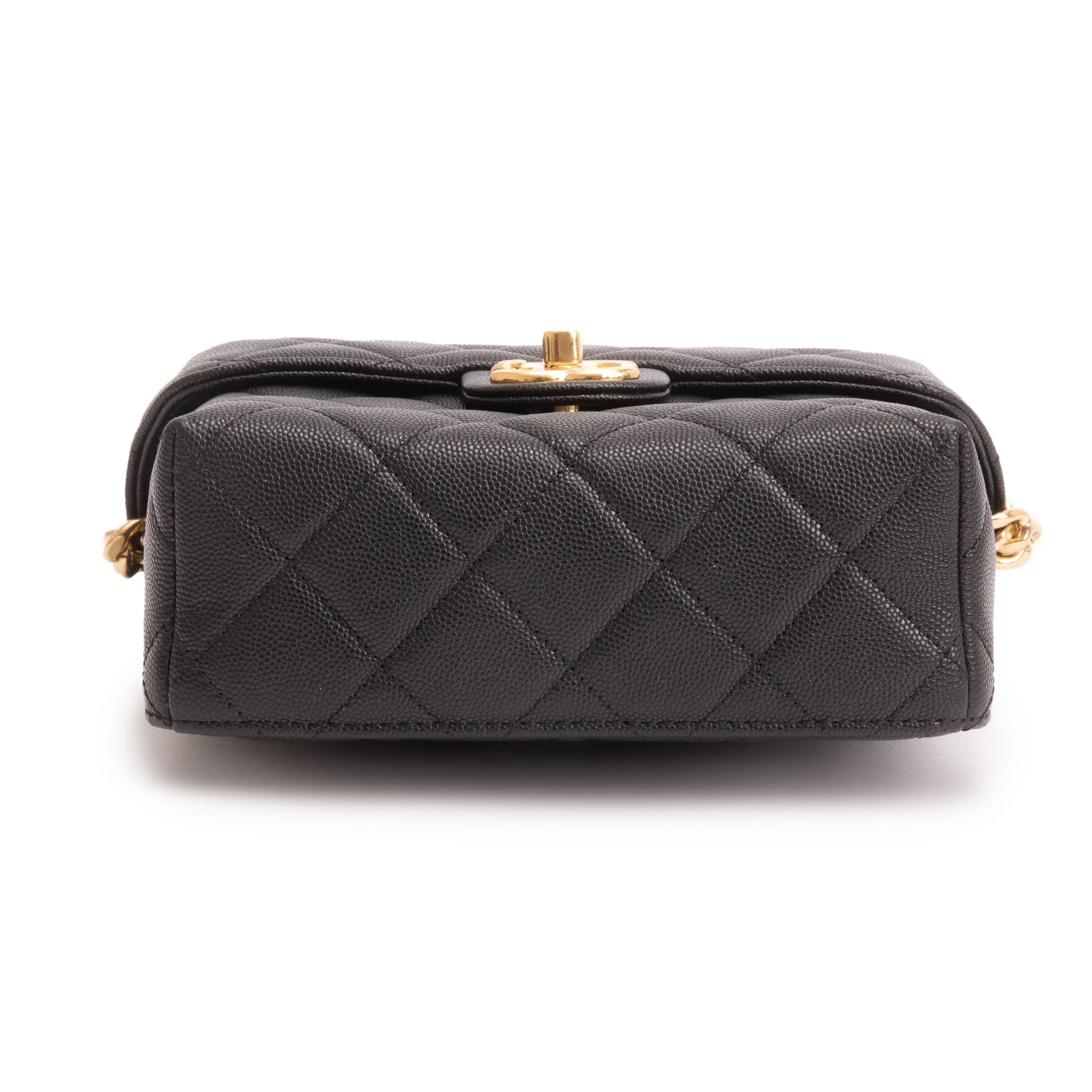 Chanel 2022 Black Quilted Caviar Leather Handy Box Vanity Case w/ Box - Image 7