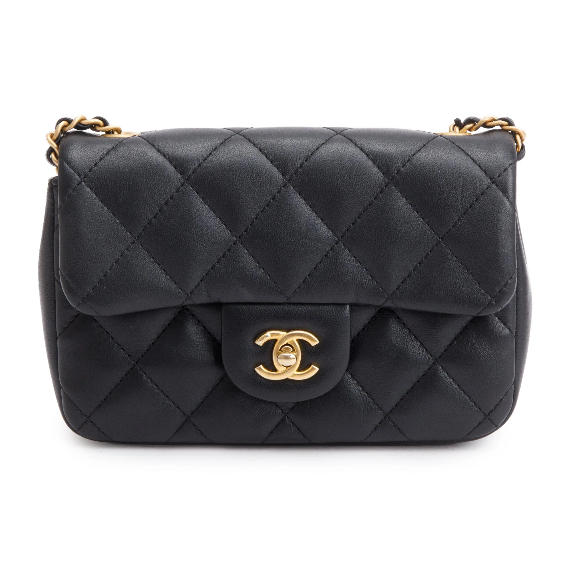 Chanel 2022 Black Quilted Lambskin Heart Charms Mini Flap Bag - Image 3