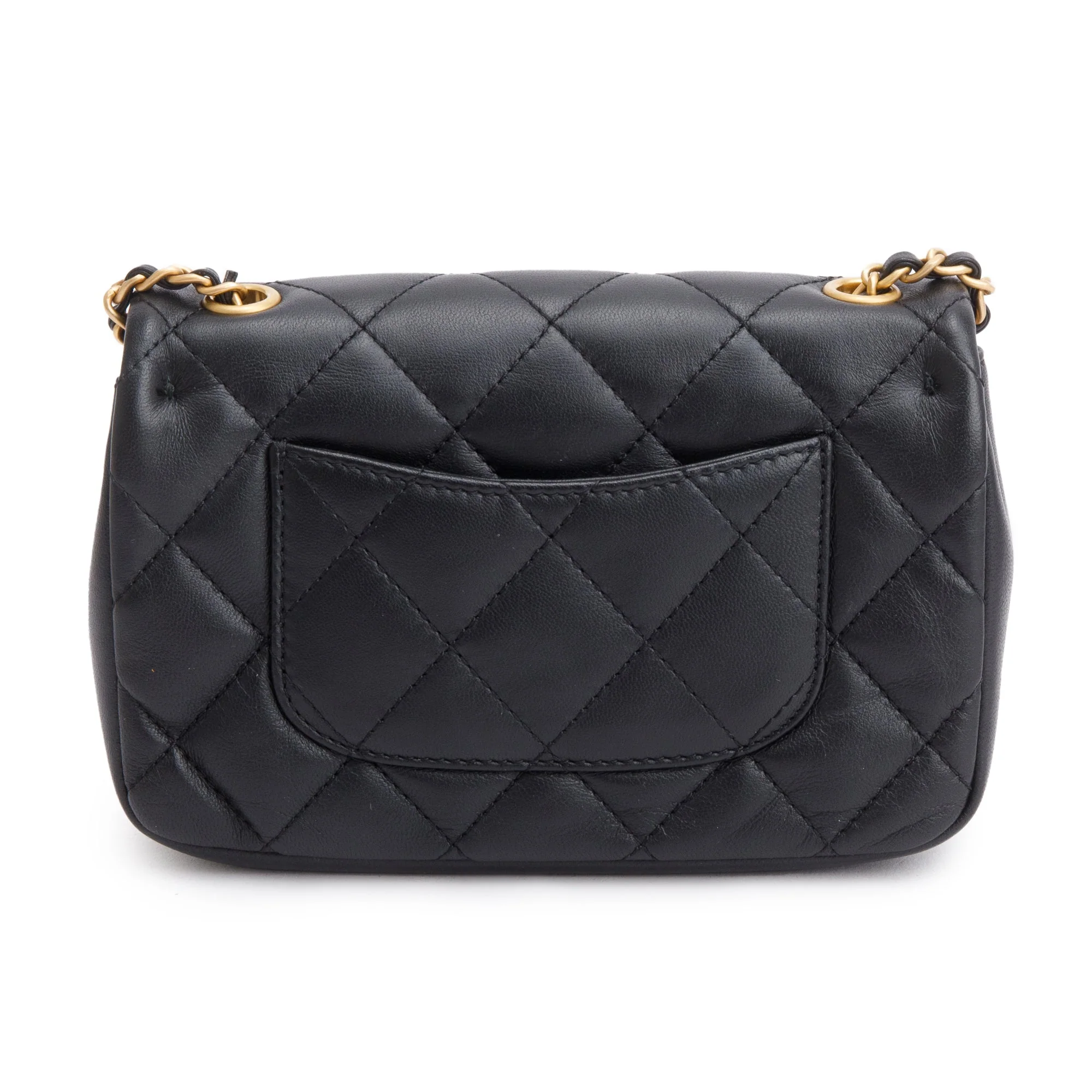 Chanel 2022 Black Quilted Lambskin Heart Charms Mini Flap Bag - Image 5