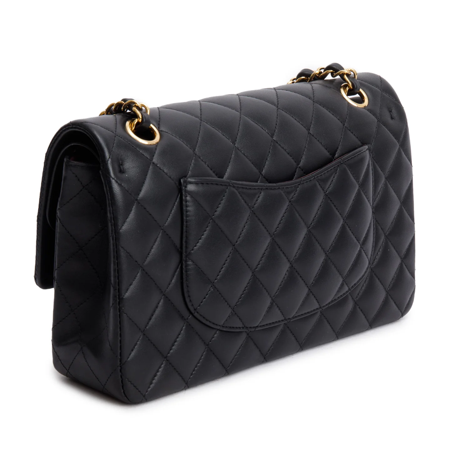 Chanel 2022 Black Quilted Lambskin Leather Classic Medium Double Flap Bag w/ Box & Receipt - Image 6