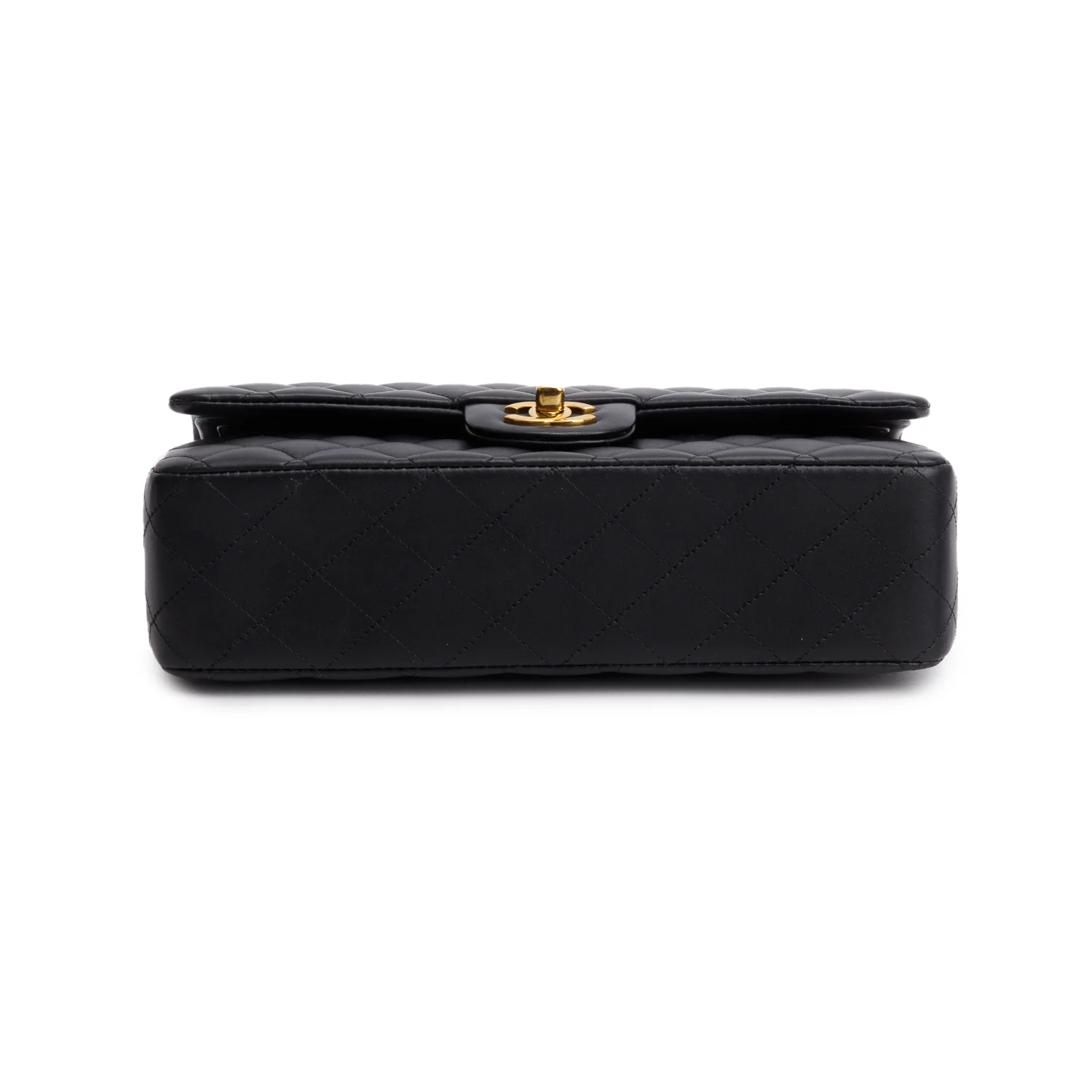 Chanel 2022 Black Quilted Lambskin Leather Classic Medium Double Flap Bag w/ Box & Receipt - Image 7