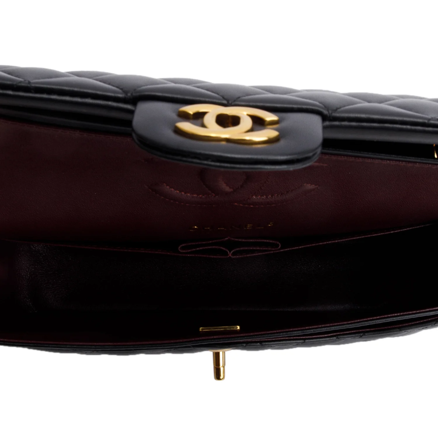 Chanel 2022 Black Quilted Lambskin Leather Classic Medium Double Flap Bag w/ Box & Receipt - Image 8