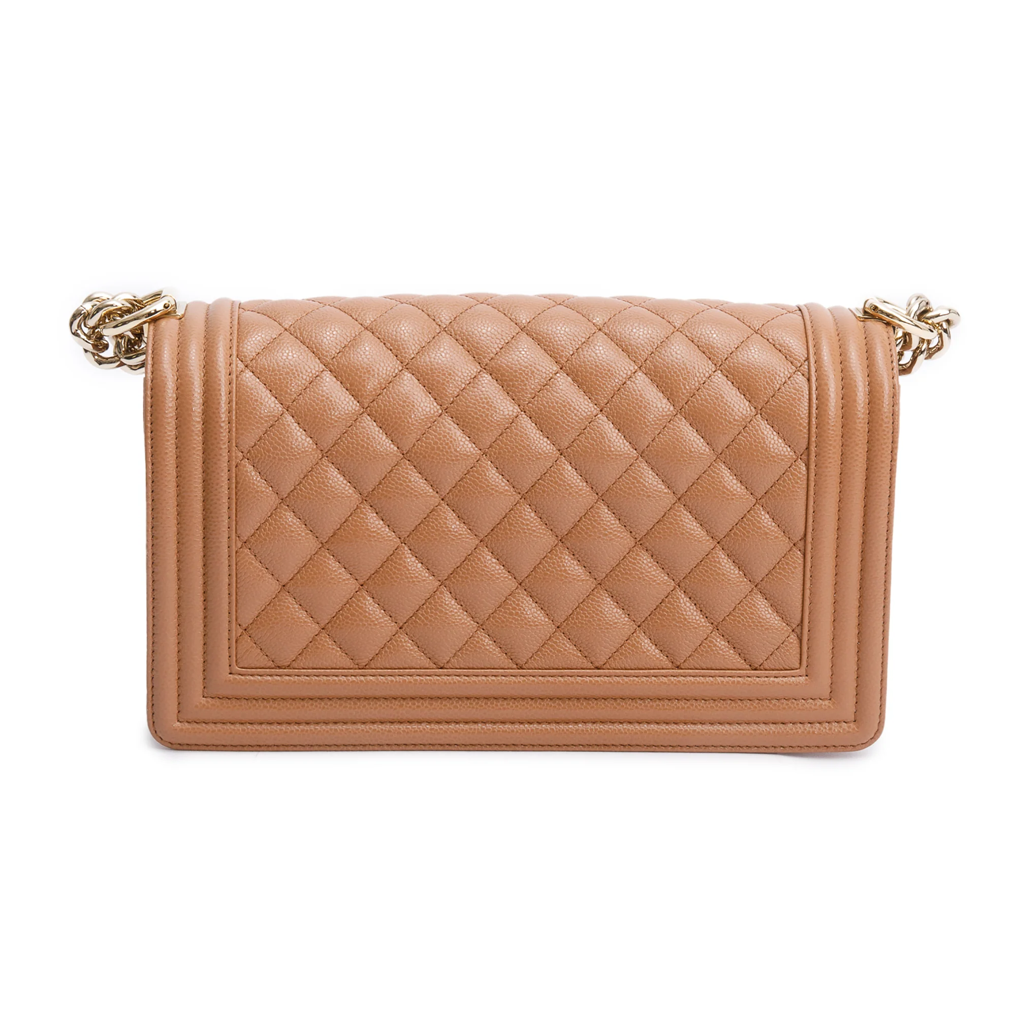 Chanel 2022 Brown Quilted Caviar Leather Medium Boy Bag w/ Box - Image 6