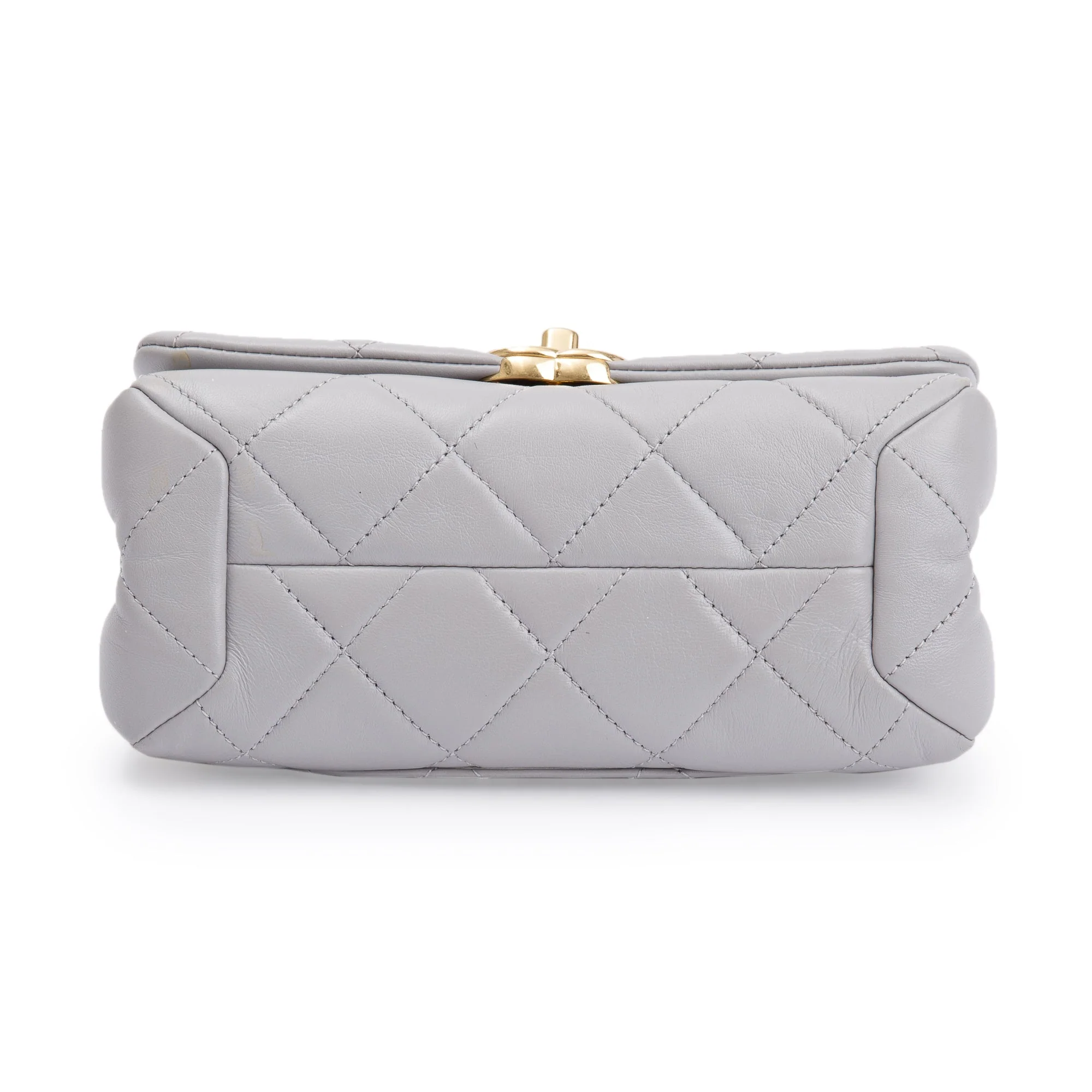 Chanel 2022 Grey Quilted Lambskin Leather Small Color Match Flap Bag W/ Receipt - Image 6