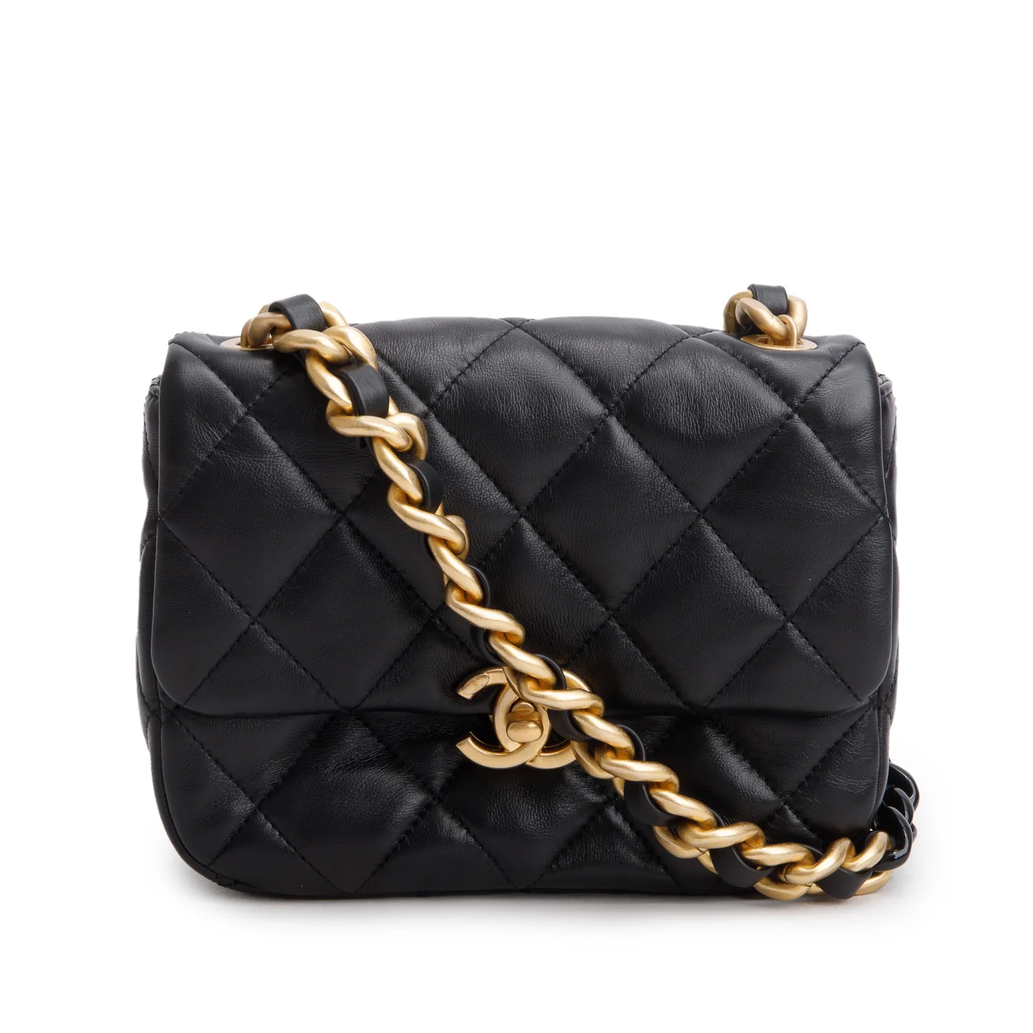 Chanel 2022 Lambskin Quilted Mini Candy Chain Square Flap w/ Box & Receipt