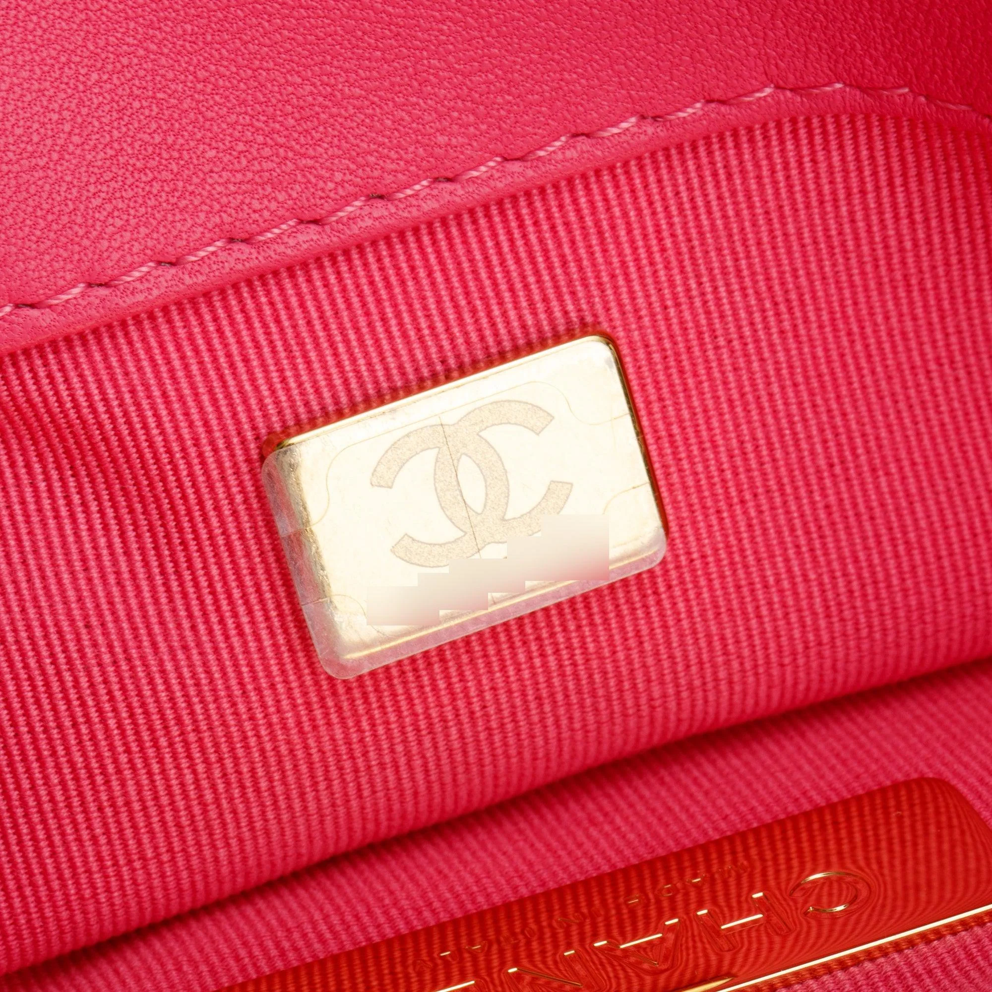 Chanel 2022 Pink Lambskin Leather Large 19 Flap Bag w/ Box & Receipt - Image 9