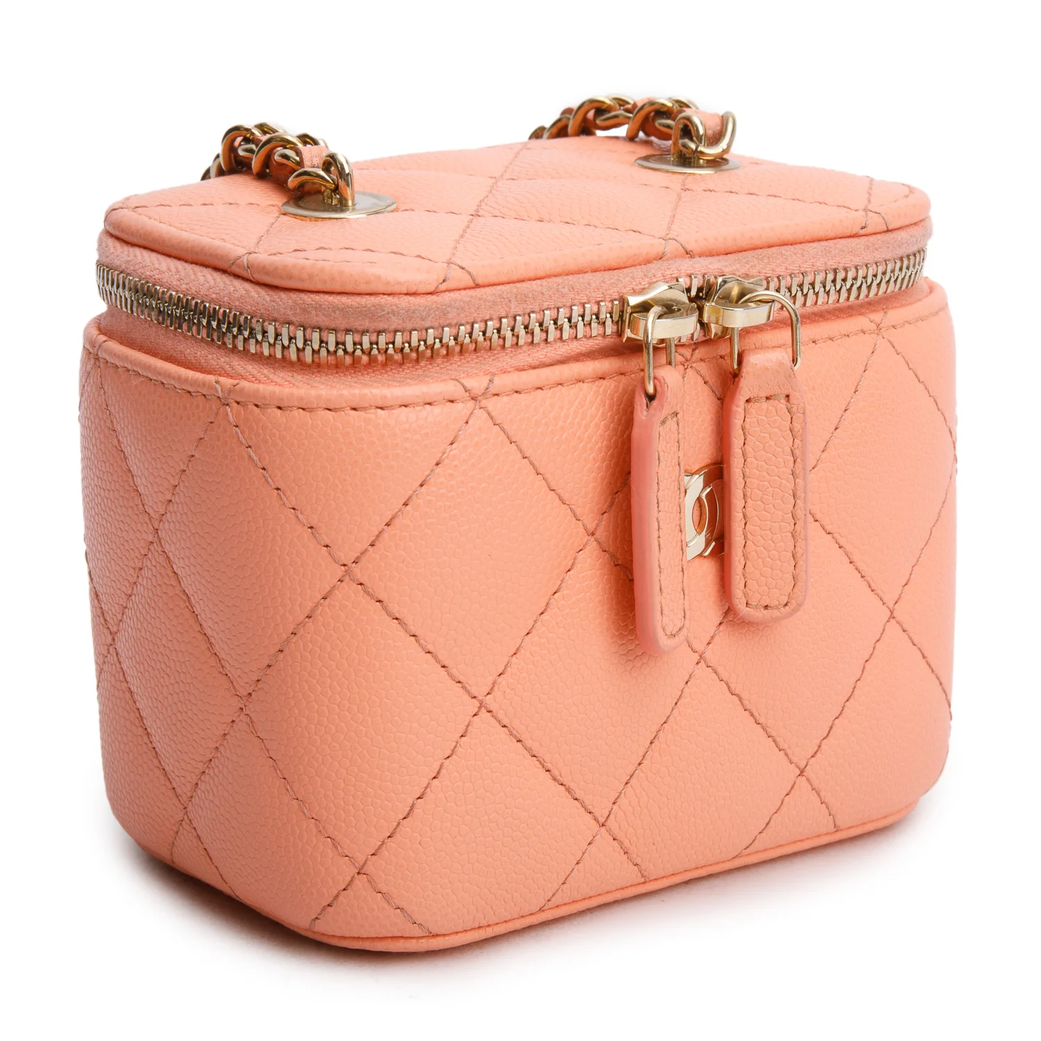 Chanel 2022 Pink Lambskin Quilted Extra Mini Vanity Case w/ Box & Receipt - Image 4