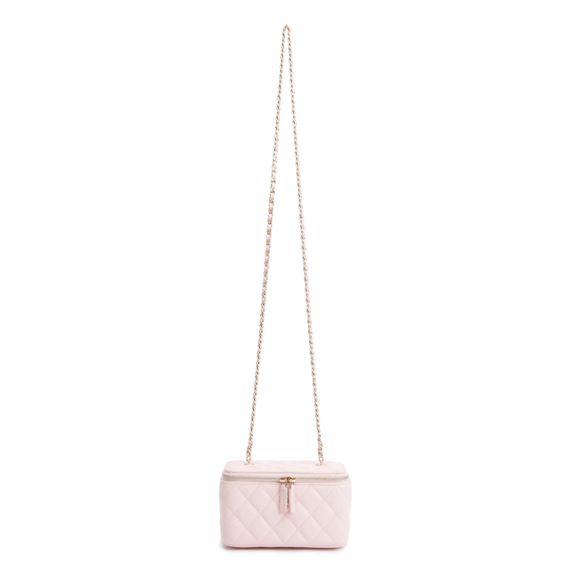 Chanel 2022 Pink Quilted Caviar Leather Small Vanity Case w/ Box - Image 4