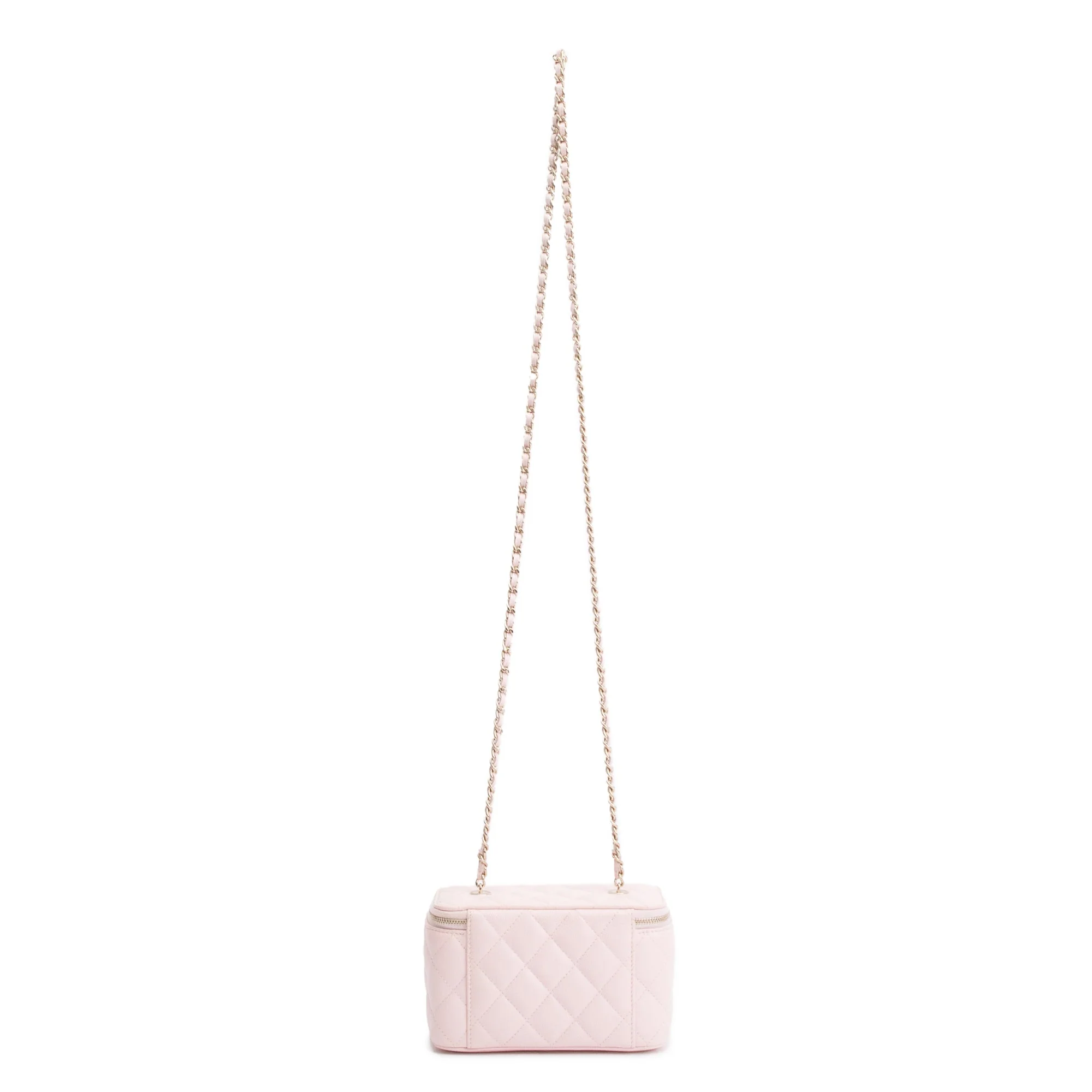 Chanel 2022 Pink Quilted Caviar Leather Small Vanity Case w/ Box - Image 6