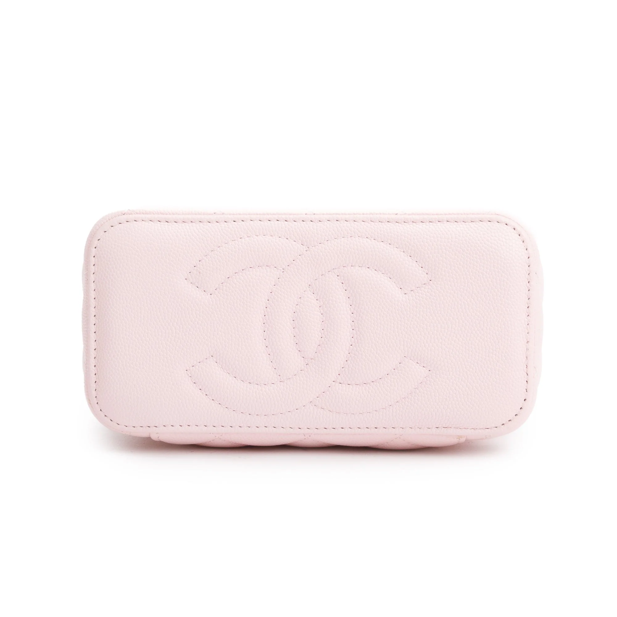 Chanel 2022 Pink Quilted Caviar Leather Small Vanity Case w/ Box - Image 7