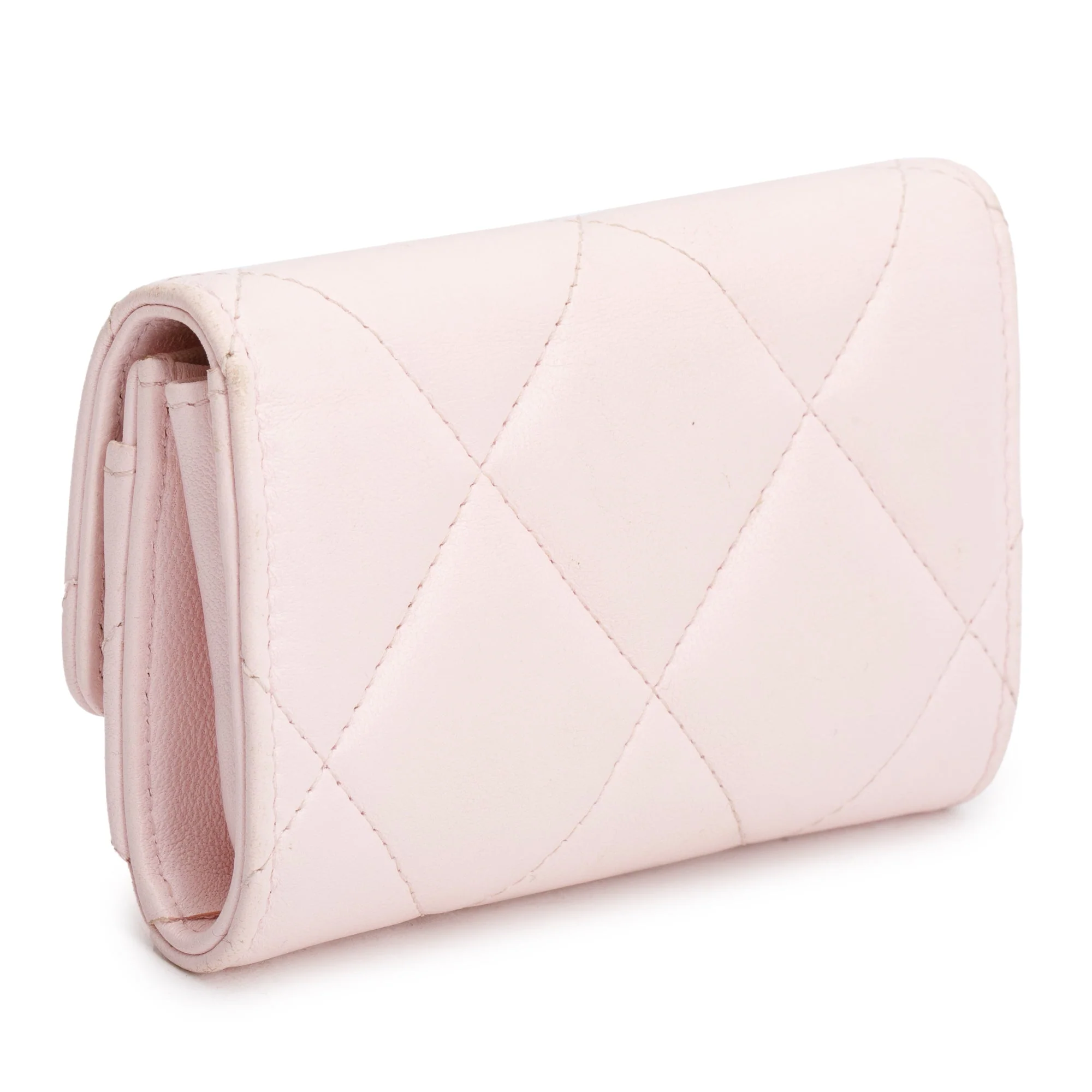 Chanel 2022 Pink Quilted Leather 19 Flap Card Holder w/ Authenticity Card - Image 4