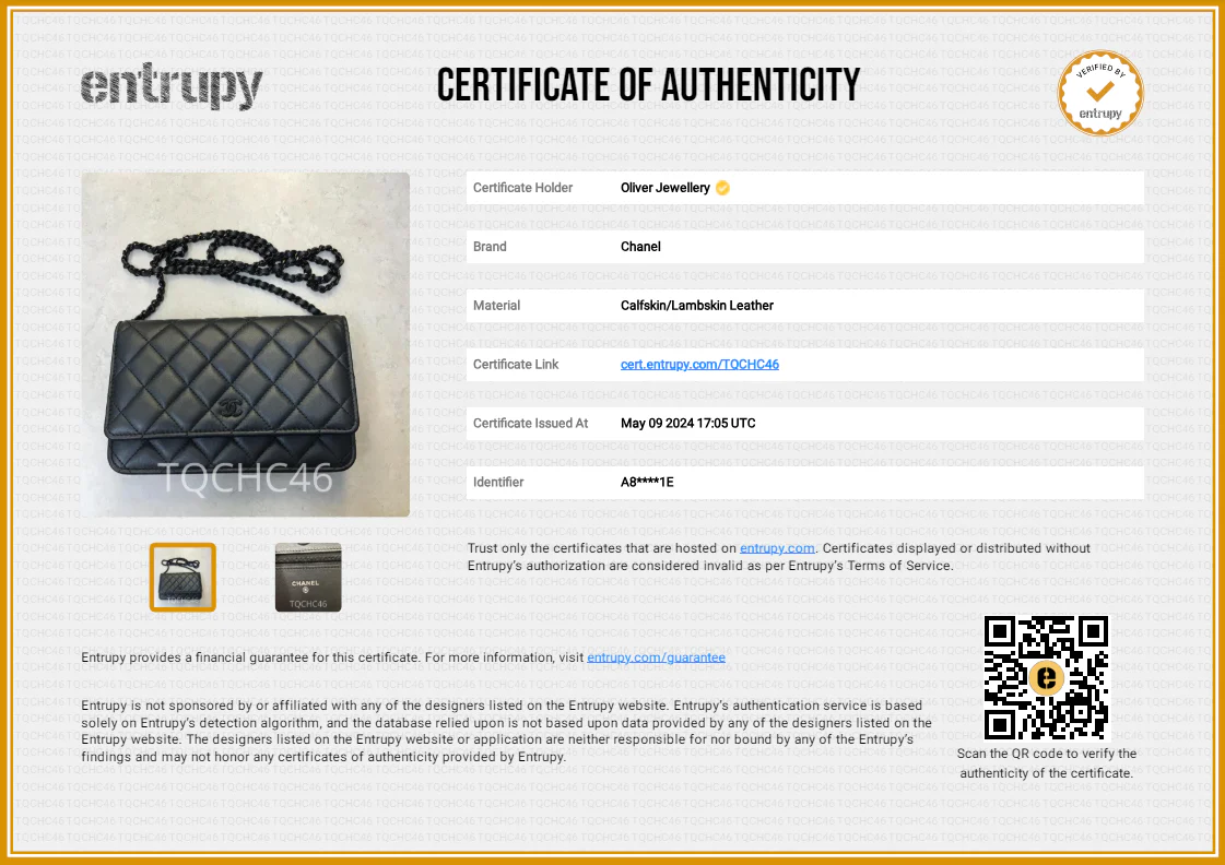 Chanel 2022 So Black Lambskin Leather Classic Wallet on Chain w/ Box - Image 11