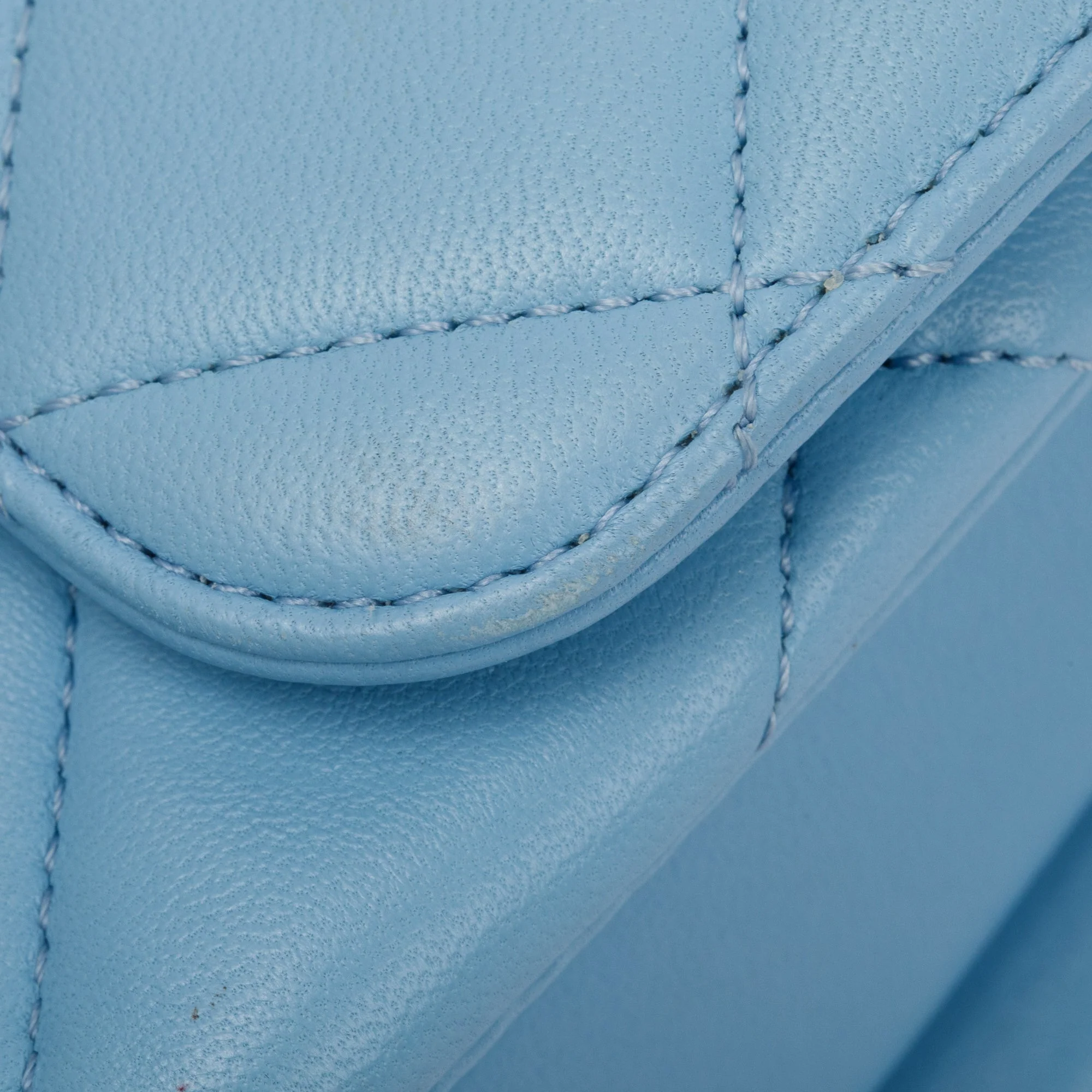 Chanel 2022 Tiffany Blue Lambskin Leather Small  Trendy CC Top Handle Flap Bag - Image 7