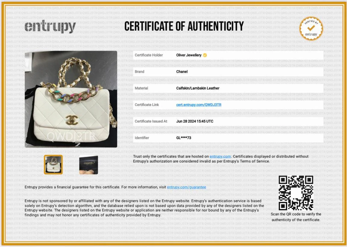 Chanel 2022 White Calfskin Leather Enamel Color Match Small Flap Bag - Image 12