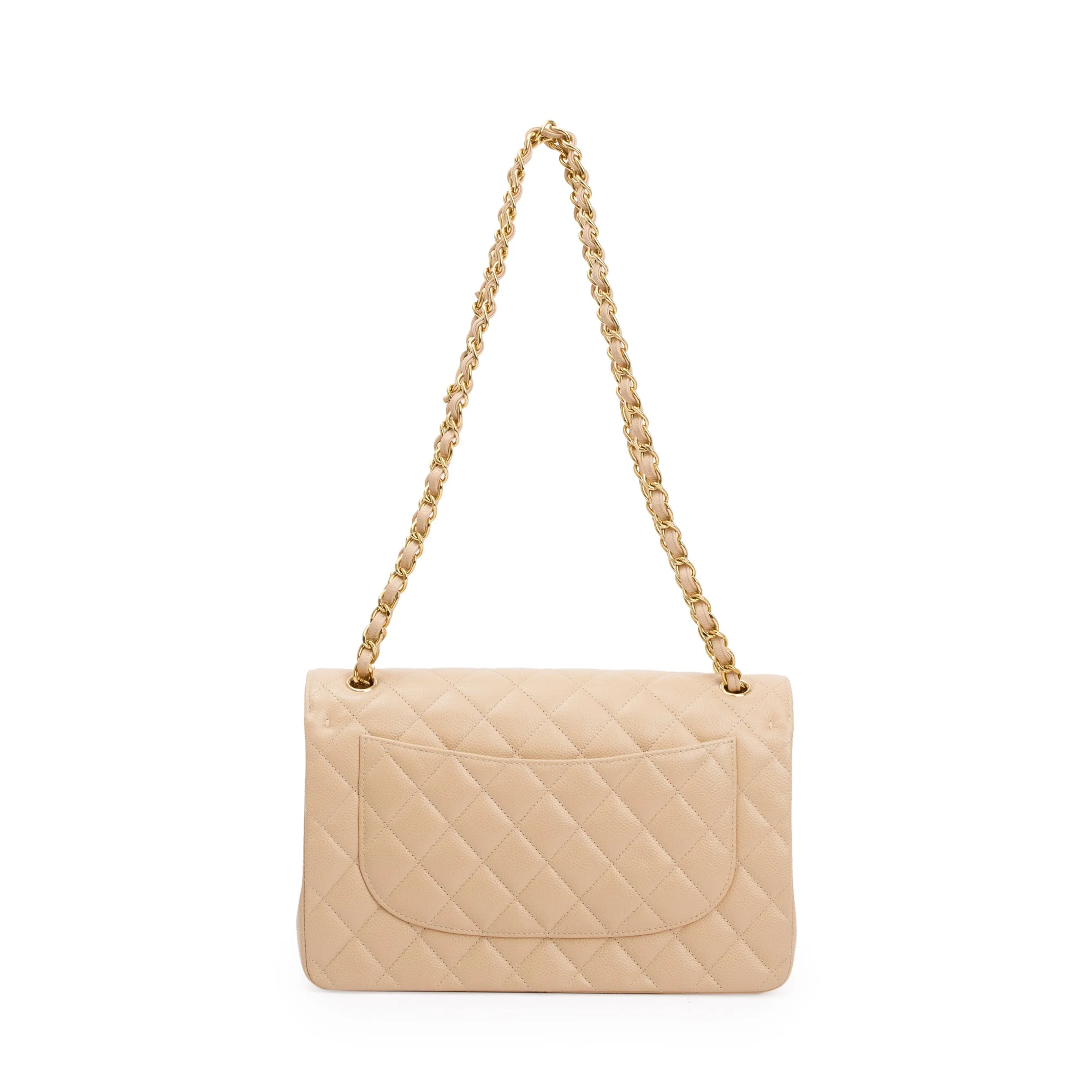 Chanel 2023 Beige Caviar Classic Jumbo Double Flap Bag w/ Box - Image 6
