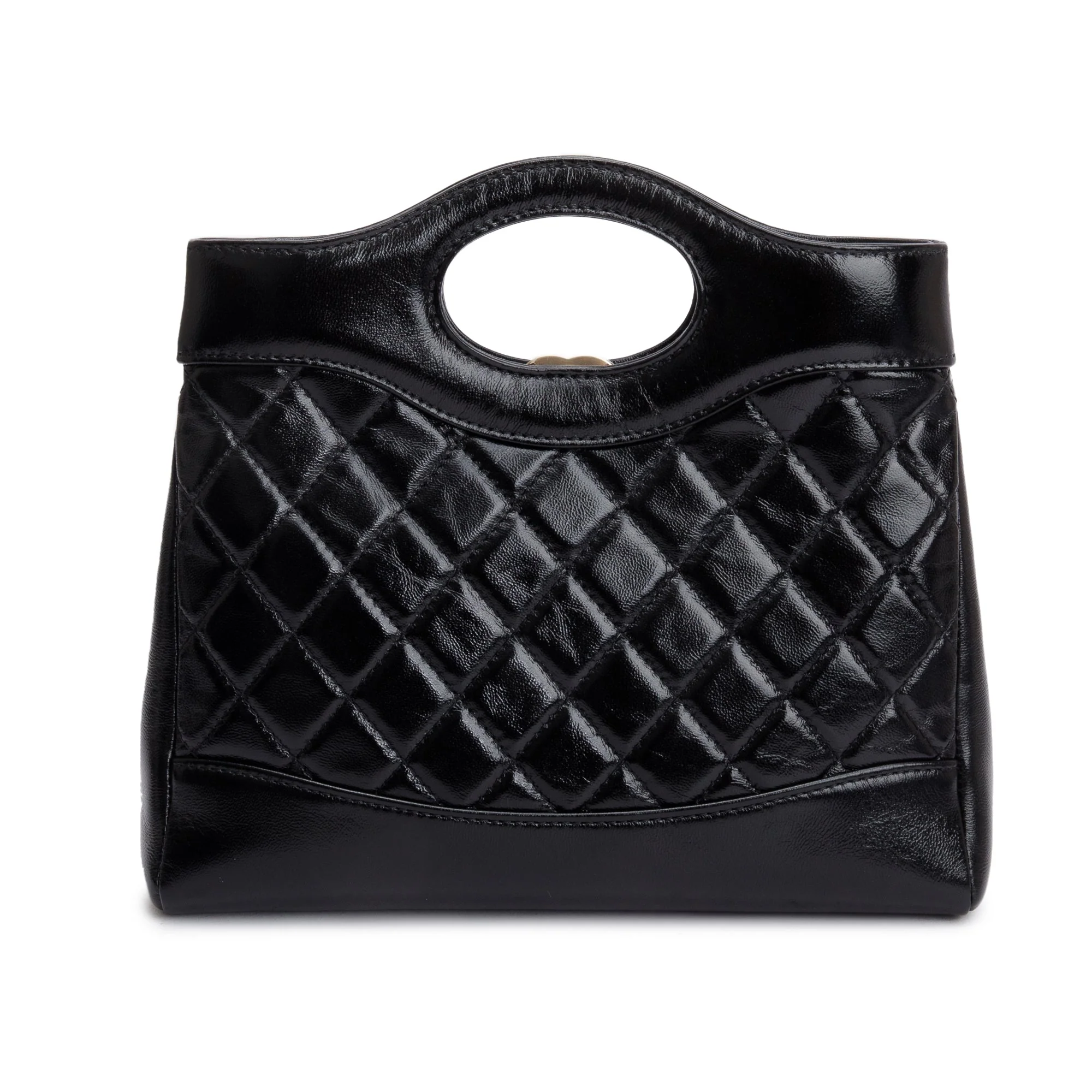 Chanel 2023 Black Calfskin Leather Mini 31 Shopping Tote - Image 5