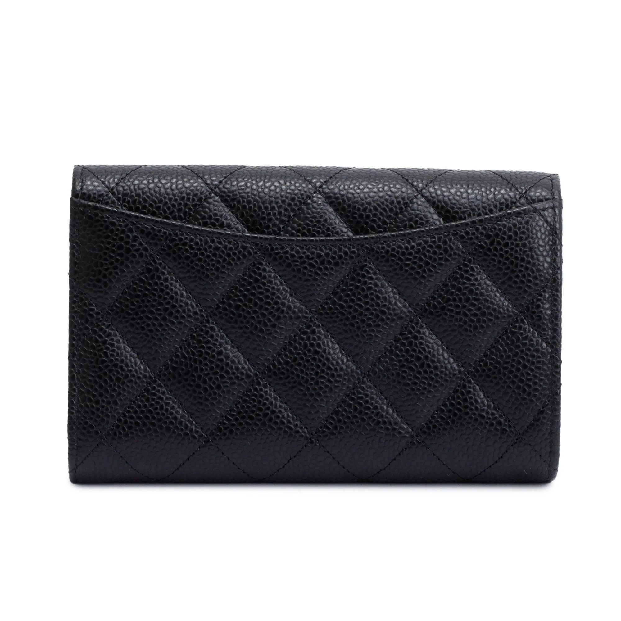 Chanel 2023 Black Caviar Leather Medium Classic Flap Wallet w/ Box - Image 4