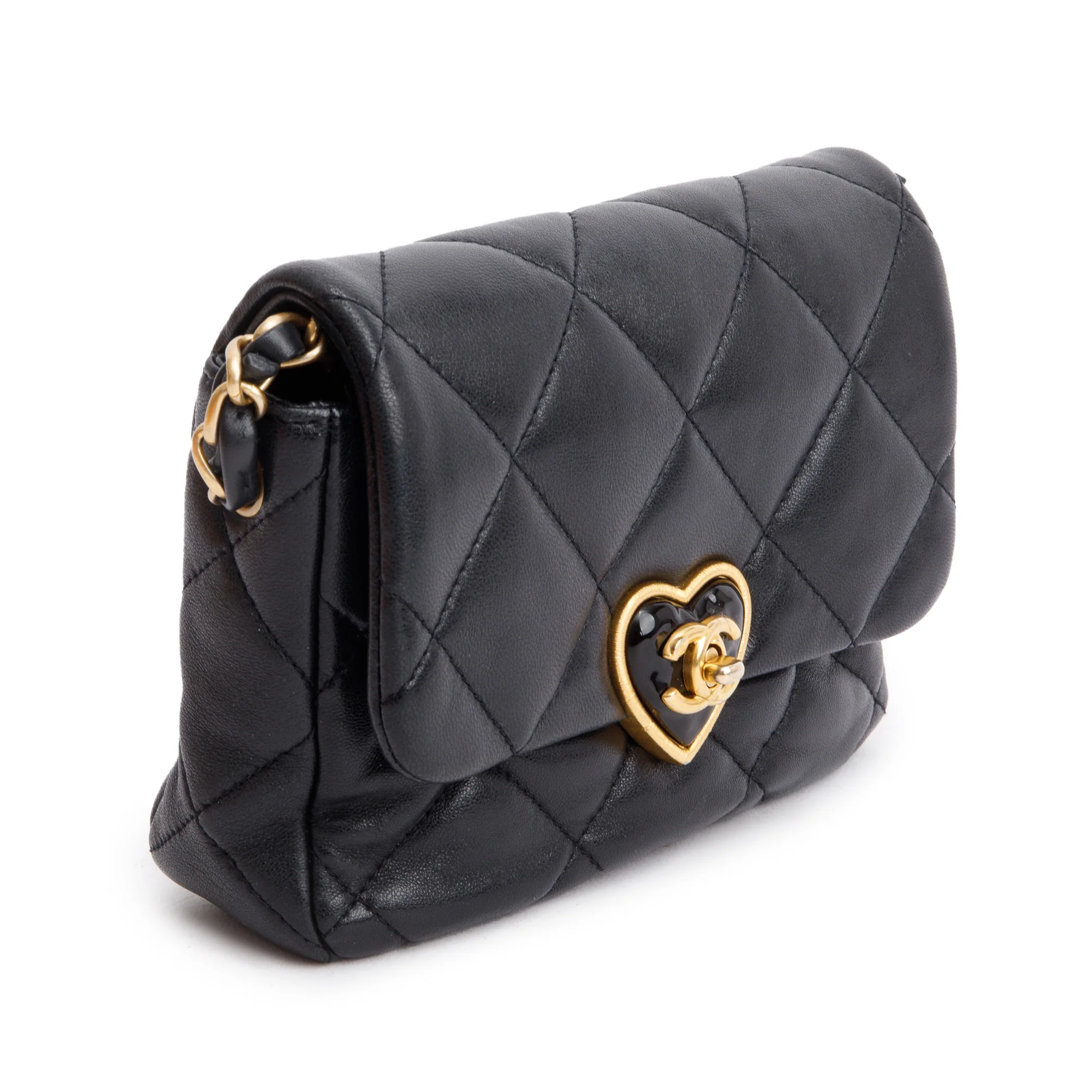 Chanel 2023 Black Quilted Calfskin Leather Coco Love Flap Bag w/ Box & Receipt - Image 4