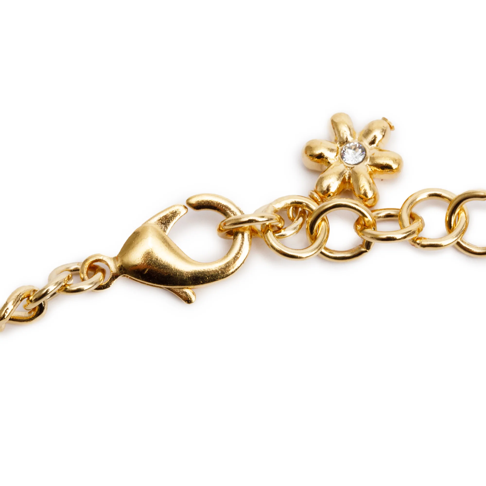 Chanel 2023 Gold Plated & Leather Large Strass CC Pendant Necklace w/ Box - Image 5
