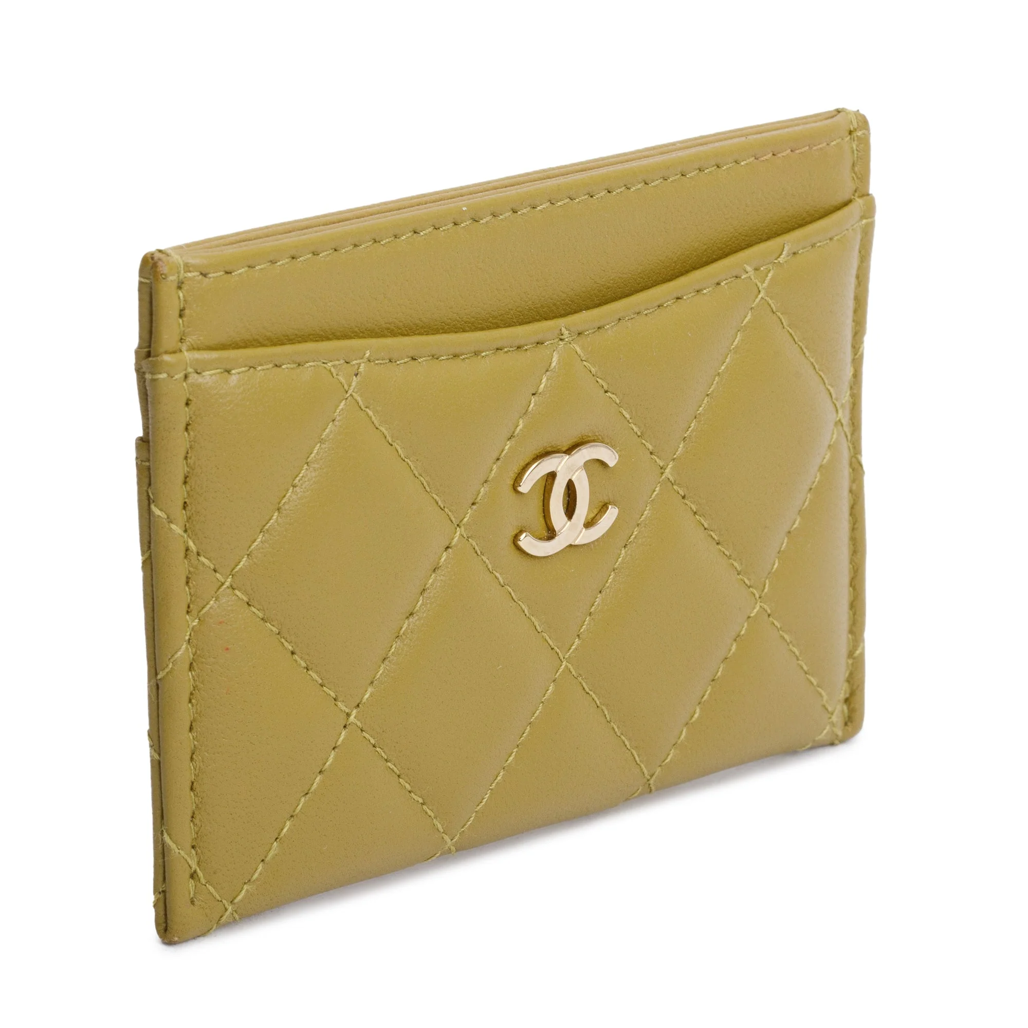 Chanel 2023 Green Lambskin Leather Classic Card Holder - Image 2
