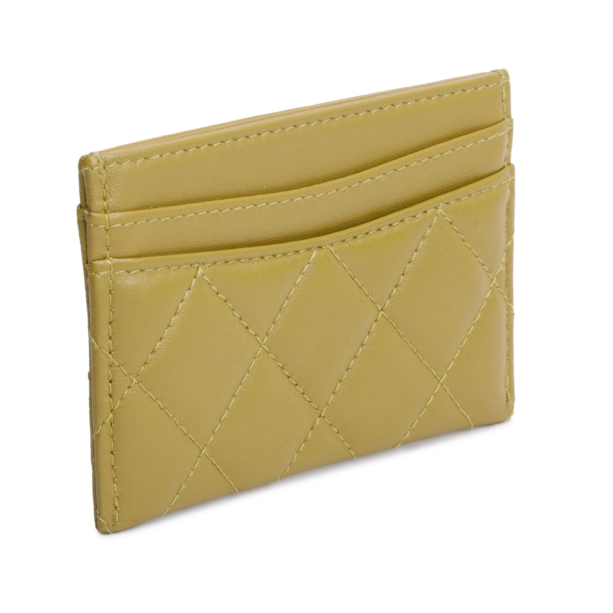 Chanel 2023 Green Lambskin Leather Classic Card Holder - Image 4