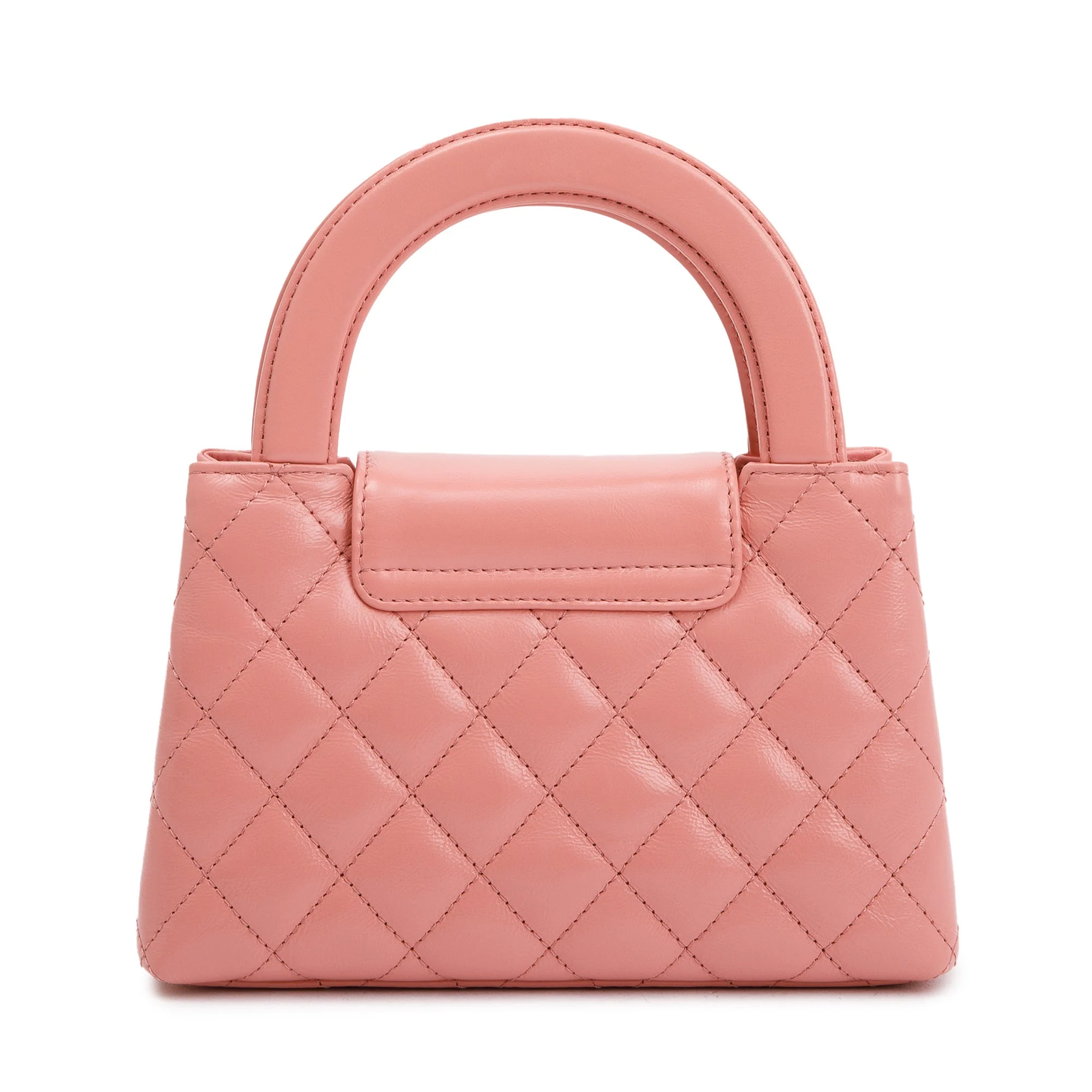 Chanel 2023 Pink Shiny Aged Calfskin Leather Mini Kelly Shopping Bag w/ Box & Receipt - Image 6