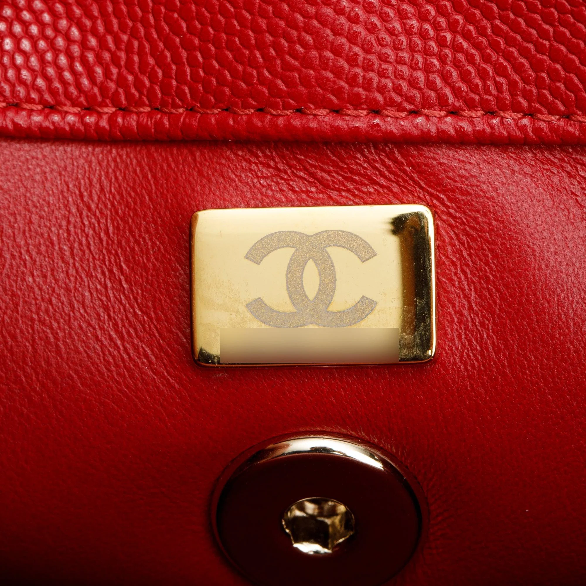 Chanel 2023 Red Quilted Caviar Leather Small Coco Handle Bag w/ Strap - Image 10