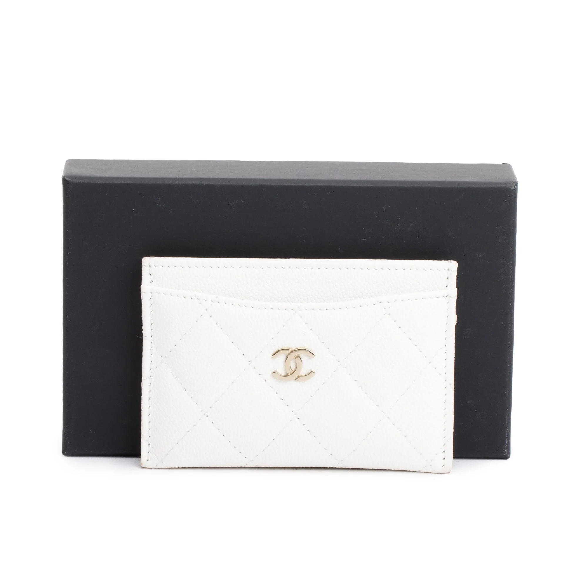 Chanel 2023 White Caviar Leather Classic Card Holder w/ Box - Image 2