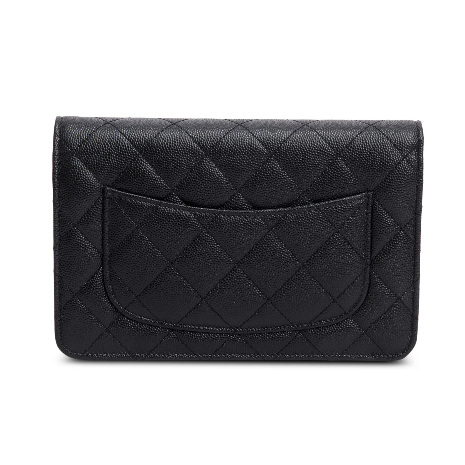 Chanel 2024 Black Quilted Caviar Leather Coco Chanel CC Wallet on Chain w/ Box & Receipt - Image 5
