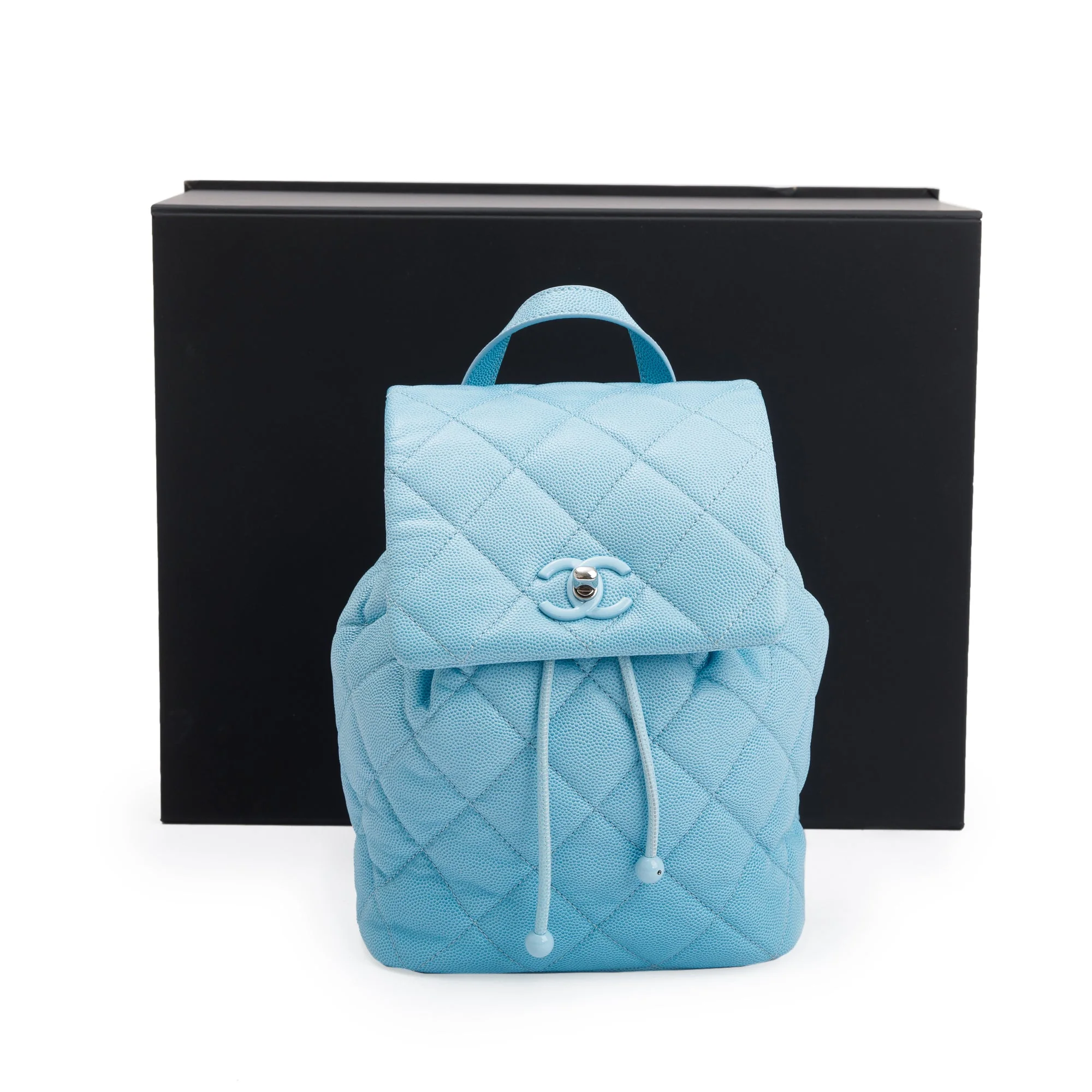 Chanel 2024 Blue Quilted Caviar Leather Mini Backpack w/ Box - Image 3