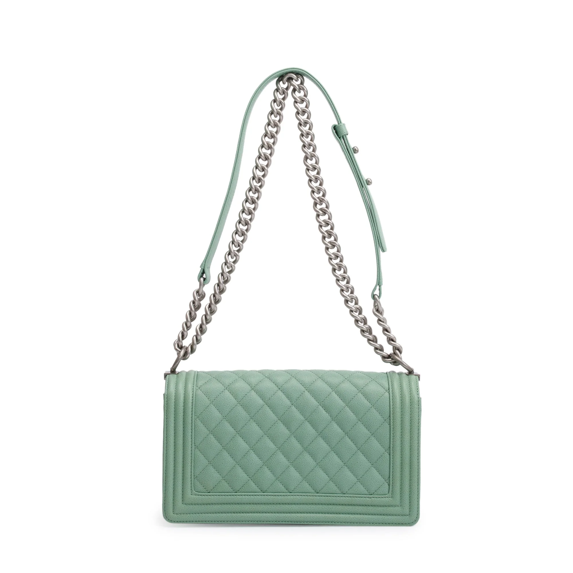 Chanel 2024 Green Caviar Leather Medium Boy Bag w/ Box & Receipt - Image 6