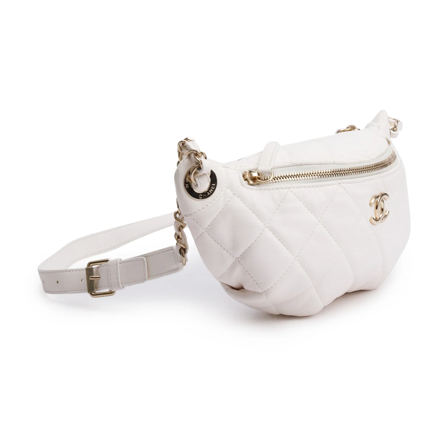 Chanel 2024 White Quilted Calfskin Leather Belt Bag - Image 2