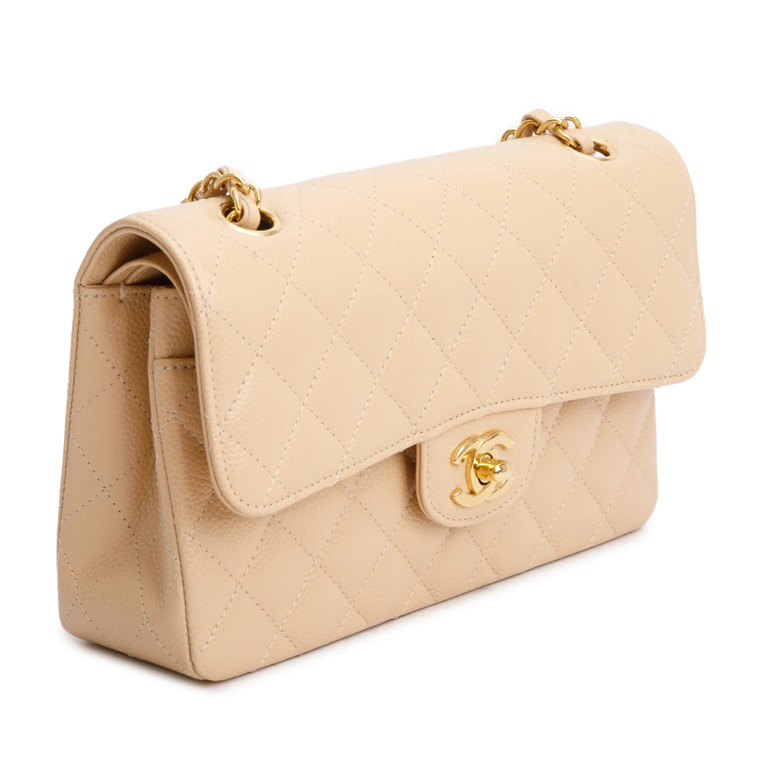 Chanel 2025 Beige Caviar Quilted Small Double Flap Bag w/ Box & Receipt - Image 5