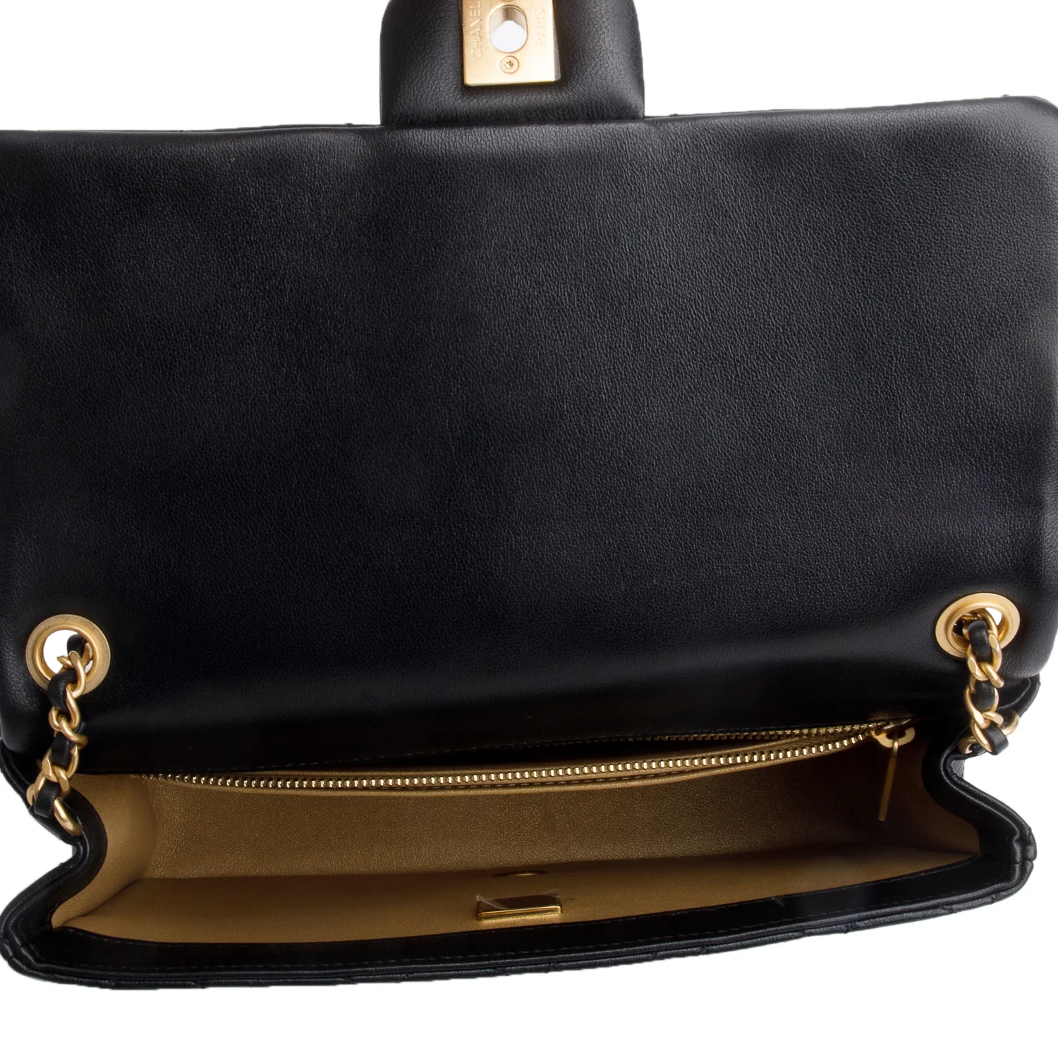 Chanel 2025 Black Lambskin Classic Flap w/ Box & Receipt - Image 8