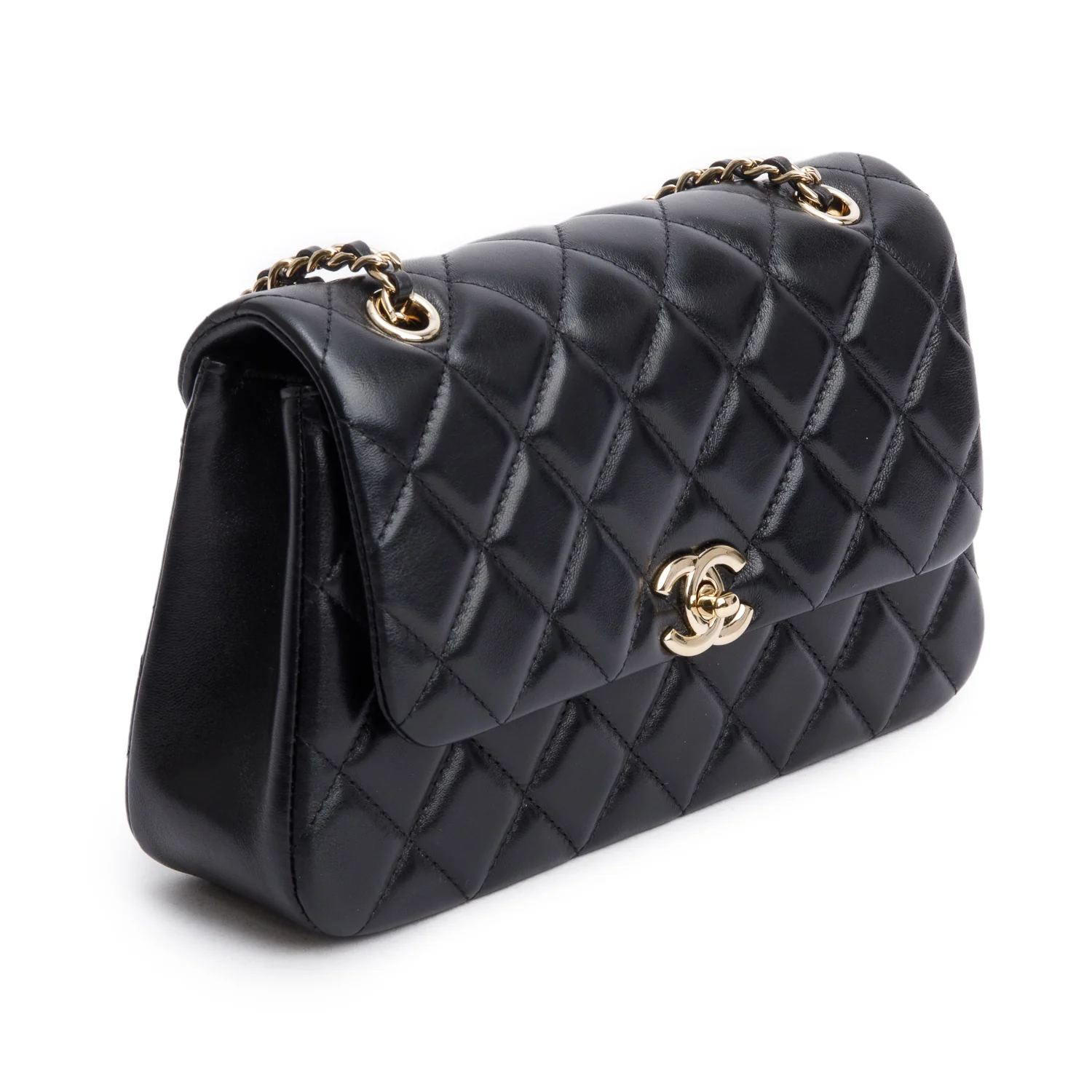 Chanel 2025 Black Quilted Lambskin Leather Small Flap Bag w/ Receipt - Image 4