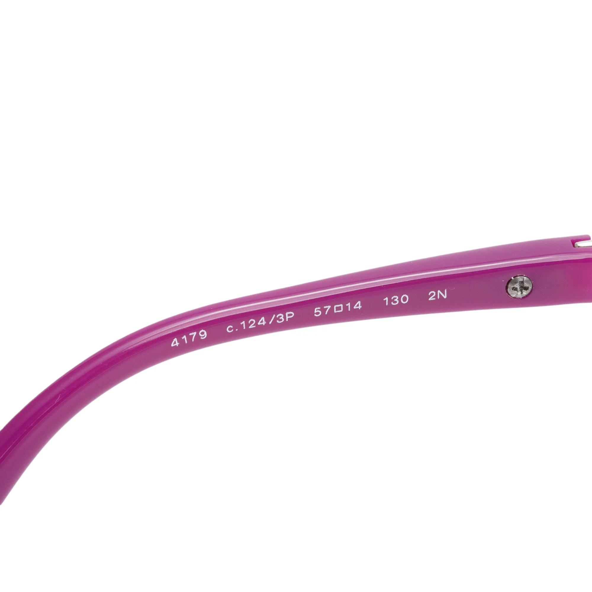 Chanel 4179 Silver Metal Purple Acetate CC Logo Aviator Sunglasses - Image 3