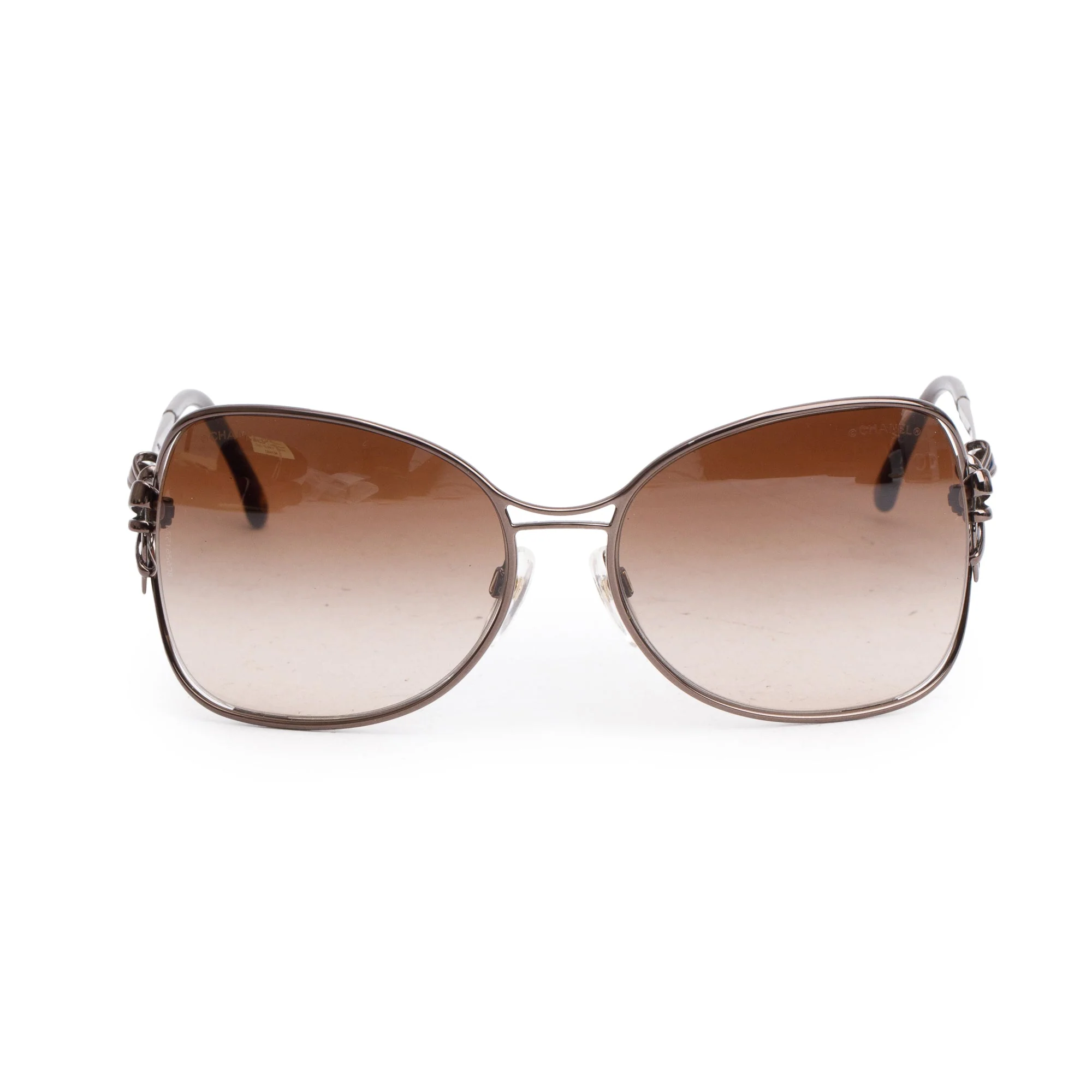 Chanel 4180 Ruthenium Metal Bow Accent Butterfly Sunglasses w/ Case