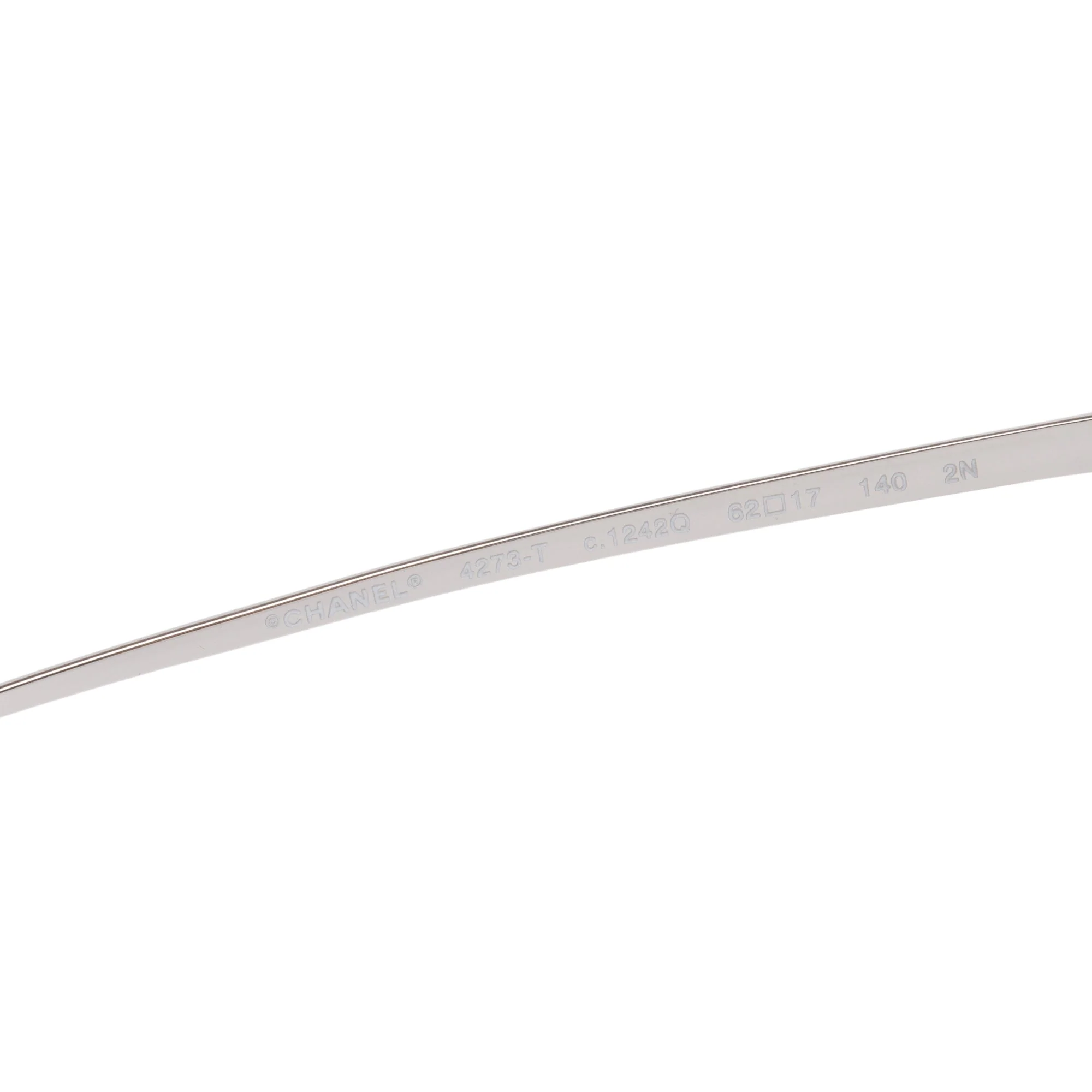 Chanel 4273-T Titanium Rimless Interlocking CC Cat-Eye Sunglasses w/ Case - Image 4