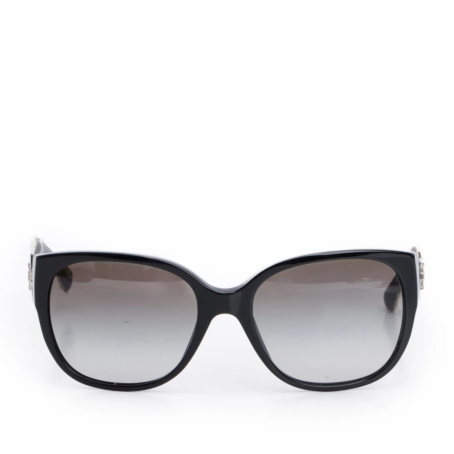 Chanel 5237 Black Acetate Tweed CC Sunglasses w/ Case