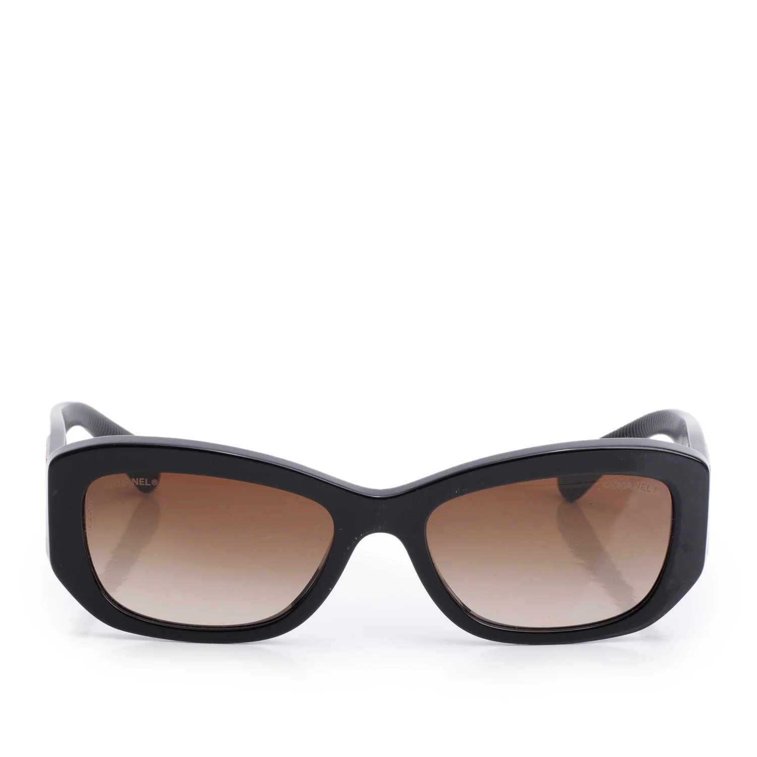 Chanel 5493 Black Acetate CC Logo Rectangle Sunglasses w/ Box & Case