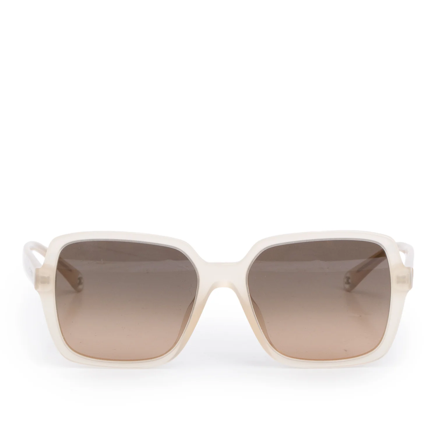 Chanel 5505-A Beige Acetate Square Sunglasses w/ Case