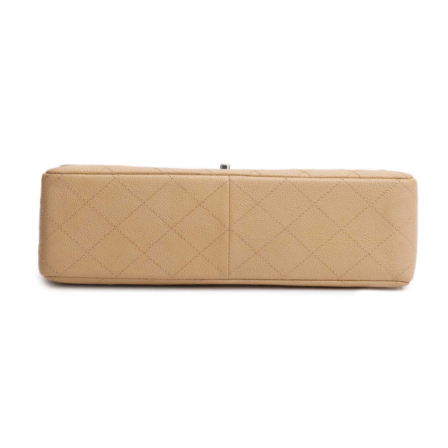 Chanel Beige Caviar Jumbo Square Single Flap Bag - Image 5