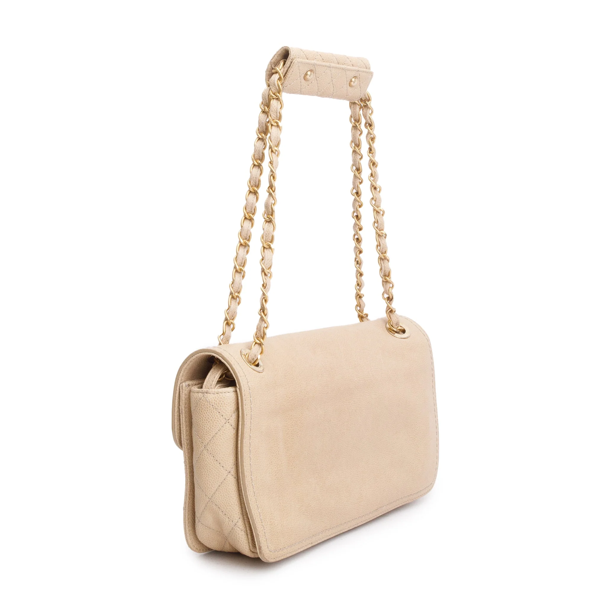 Chanel Beige Caviar Leather 2.55 Reissue Single Flap Bag - Image 6