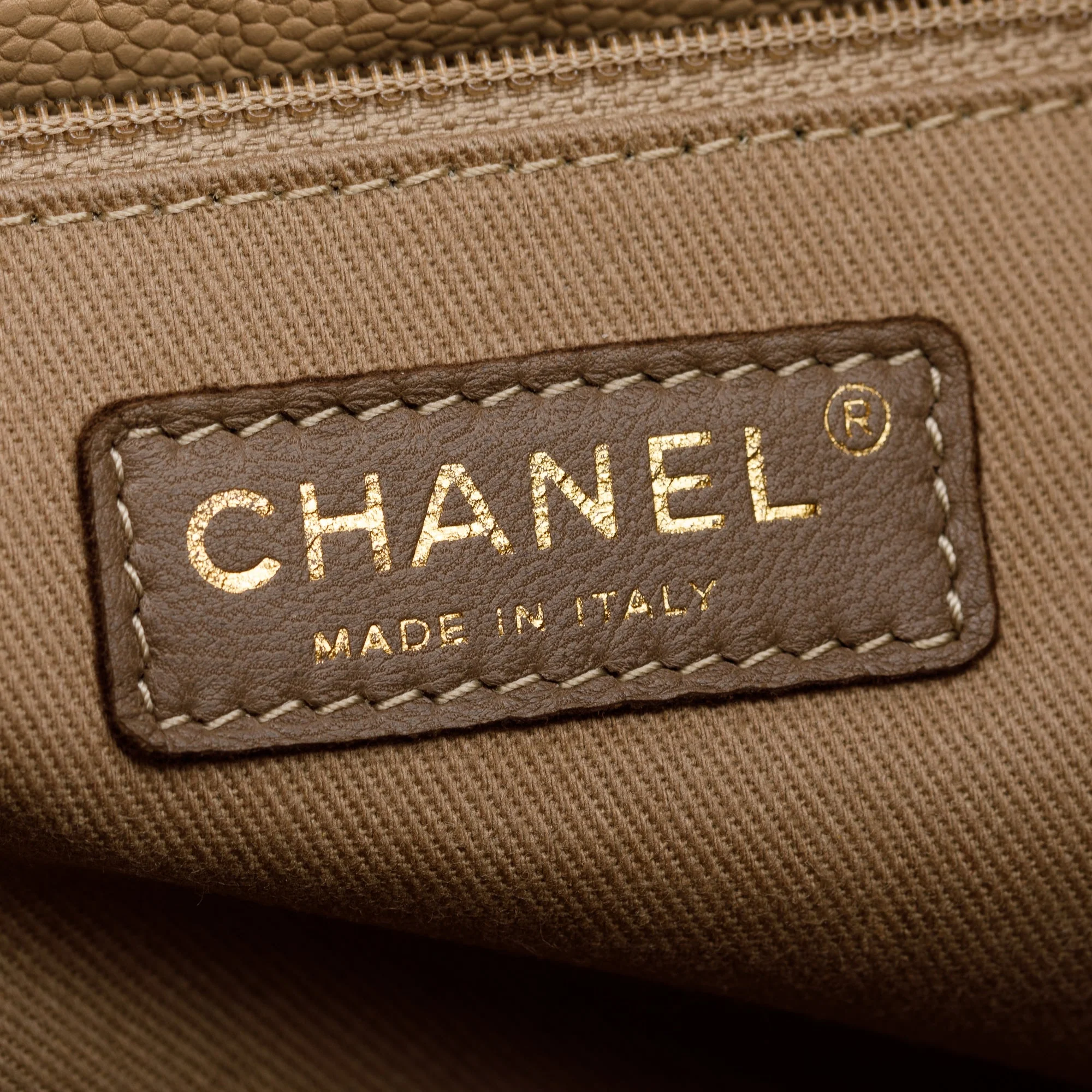 Chanel Beige Caviar Leather Large Reissue Tote w/ Authenticity Card - Image 10