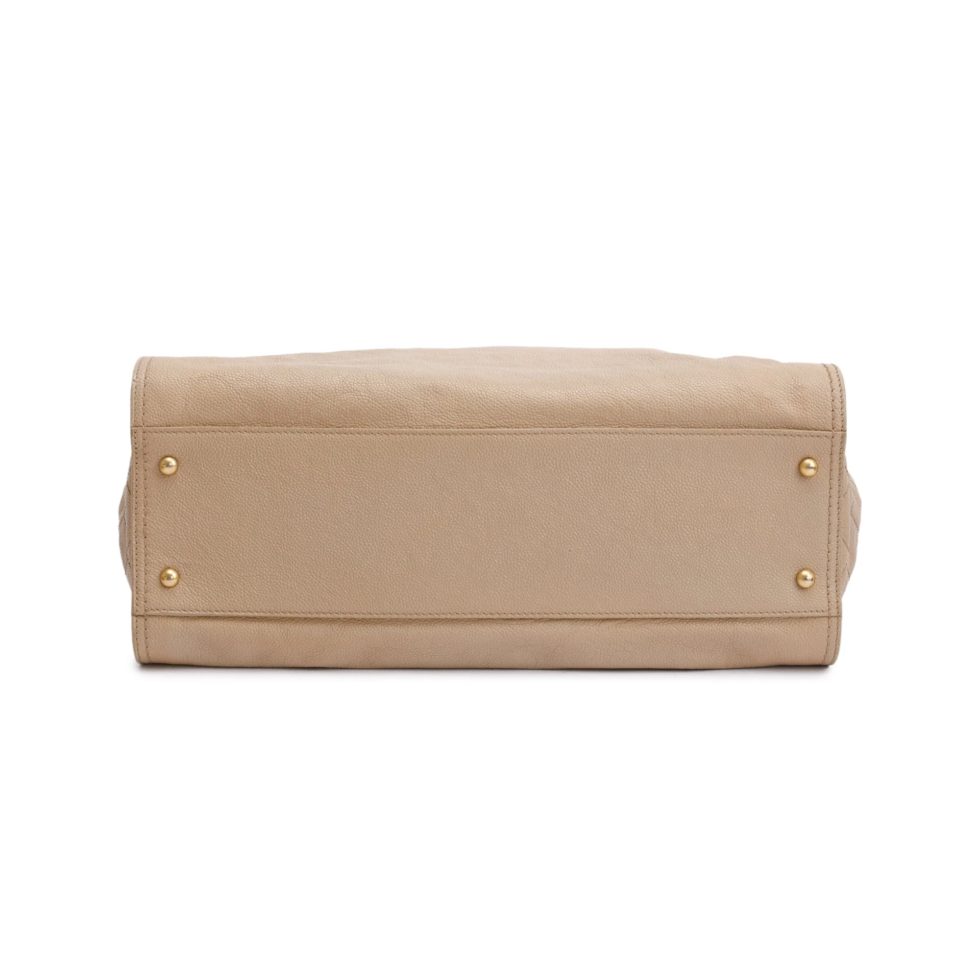 Chanel Beige Caviar Leather Large Reissue Tote w/ Authenticity Card - Image 6