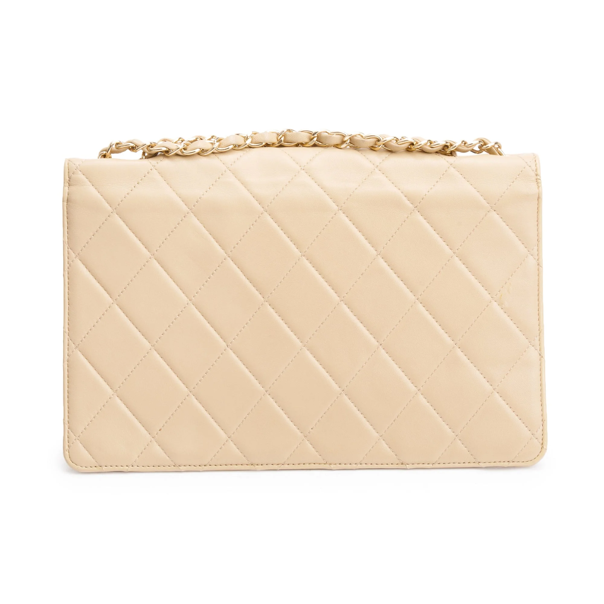 Chanel Beige Lambskin Leather Large Golden Class Flap Bag - Image 5