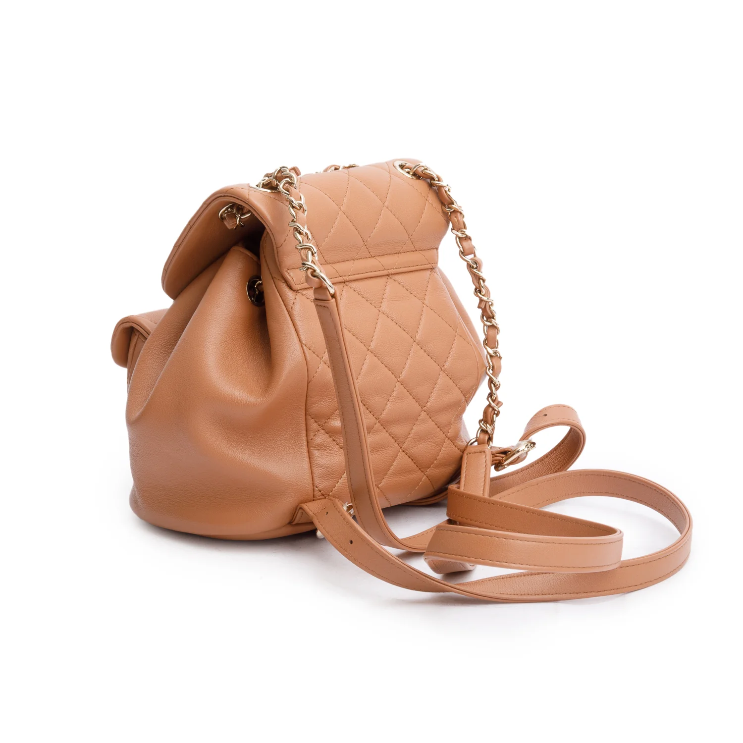 Chanel Beige Lambskin Quilted Small Duma Drawstring Backpack - Image 4