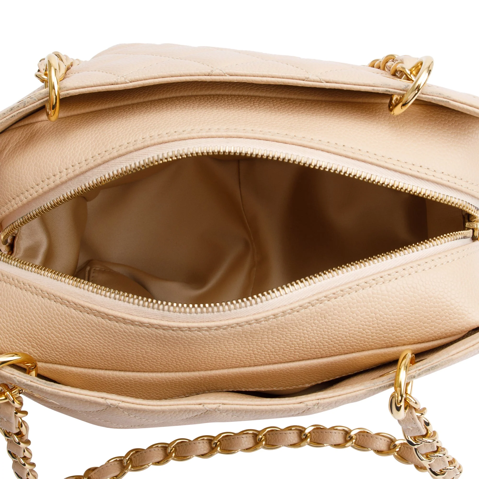 Chanel Beige Quilted Caviar Leather Petit Timeless Tote w/ Box & Authenticity Card - Image 14
